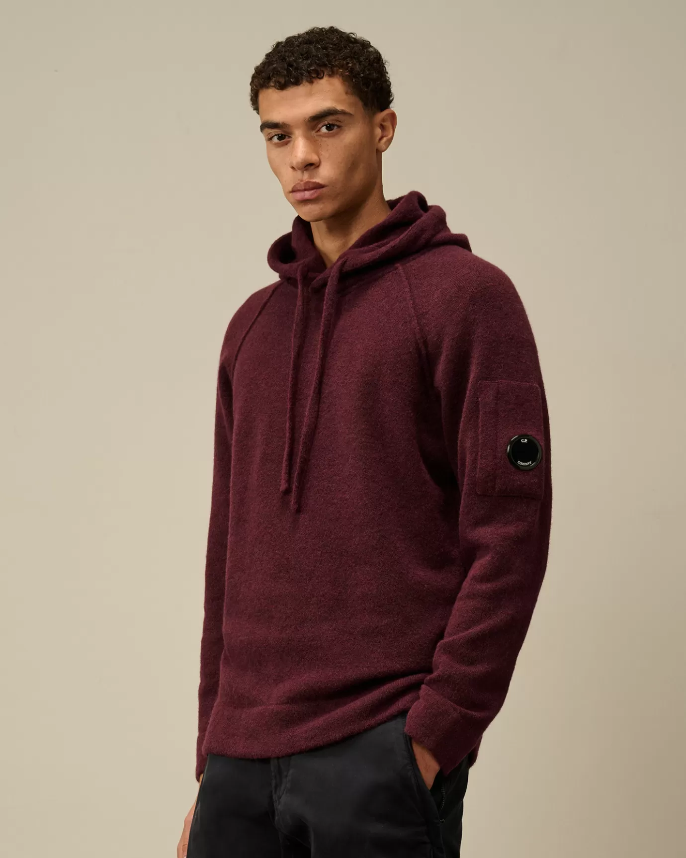 Alpaca Wool Hooded Knit<C.P. Company Cheap