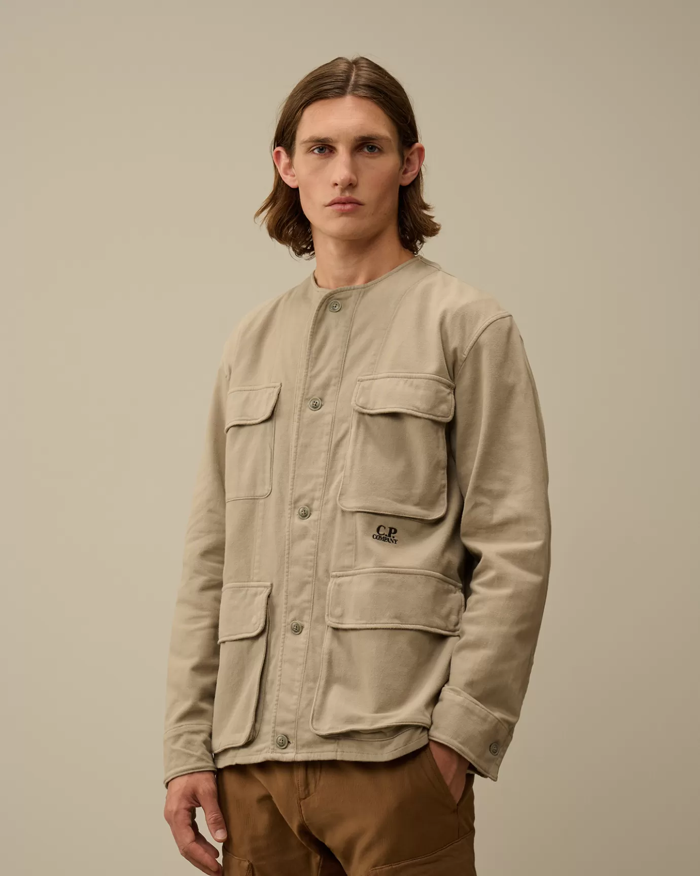 Armored Stretch Satin Buttoned Overshirt<C.P. Company Hot