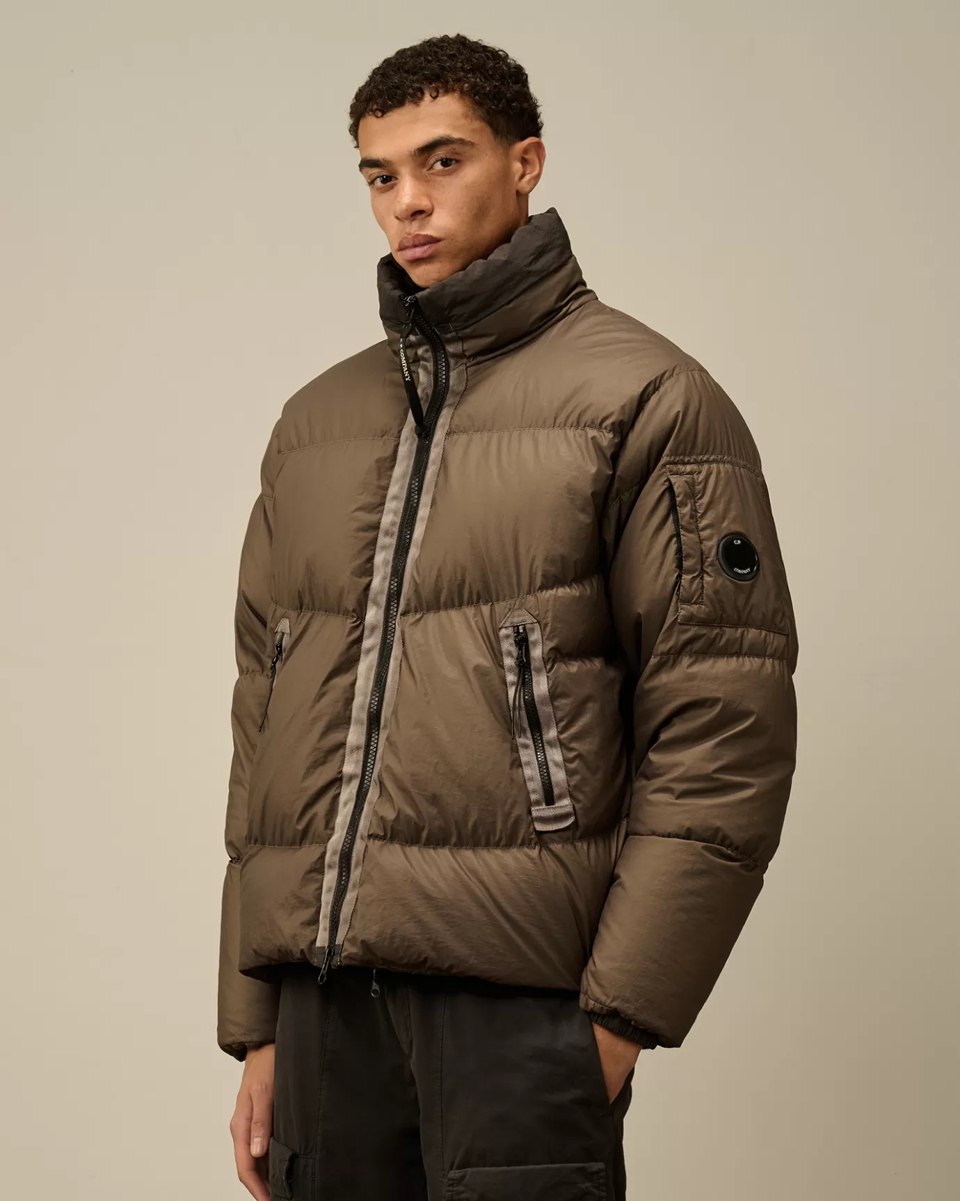 Bi-TM Hooded Down Jacket<C.P. Company Cheap