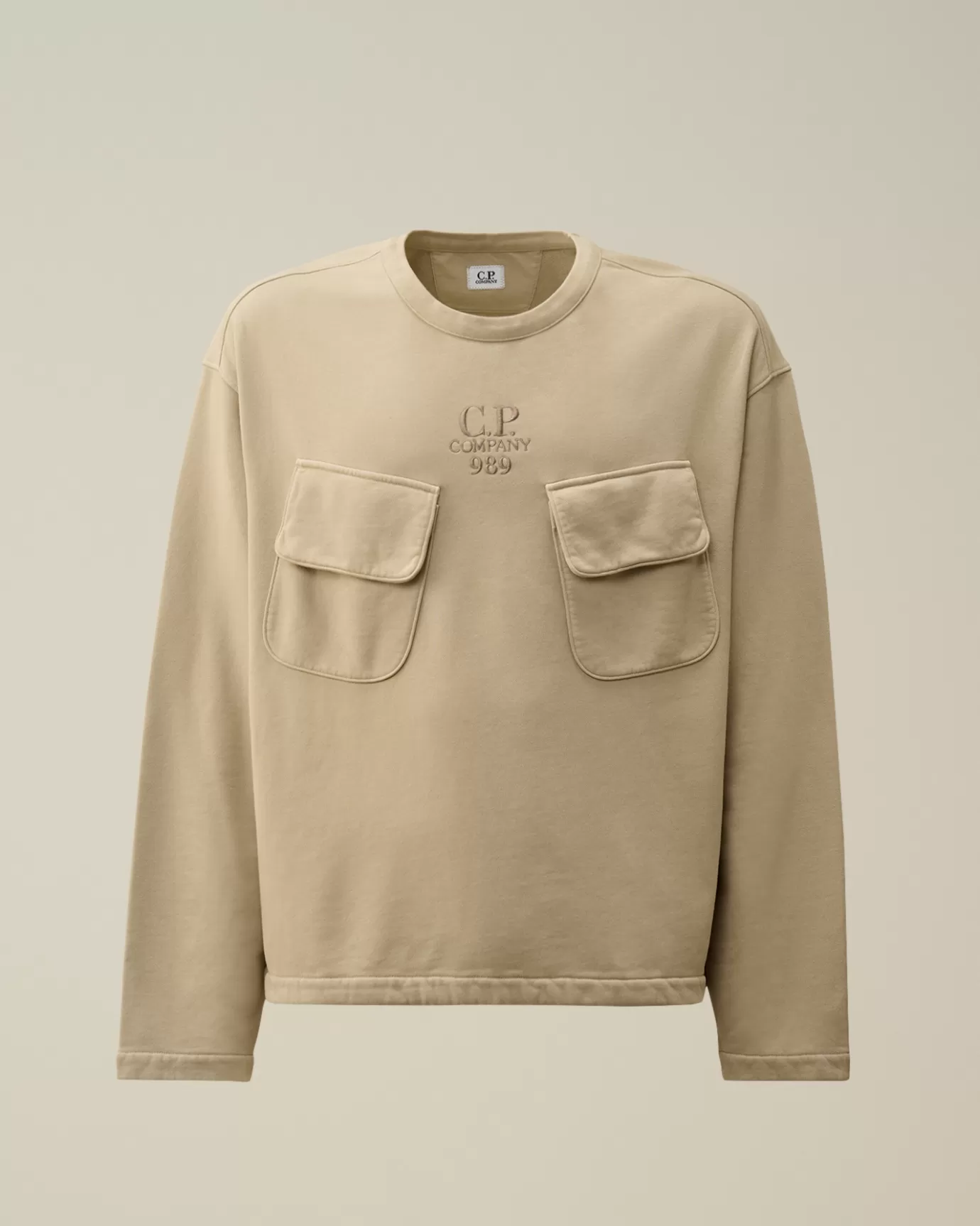 Brushed and Emerized Diagonal Fleece Crew Neck Utility Sweatshirt<C.P. Company Shop