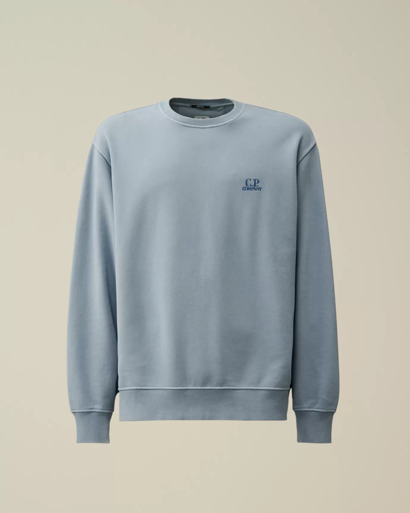 Brushed and Emerized Diagonal Fleece Logo Crew Neck Sweatshirt<C.P. Company Cheap