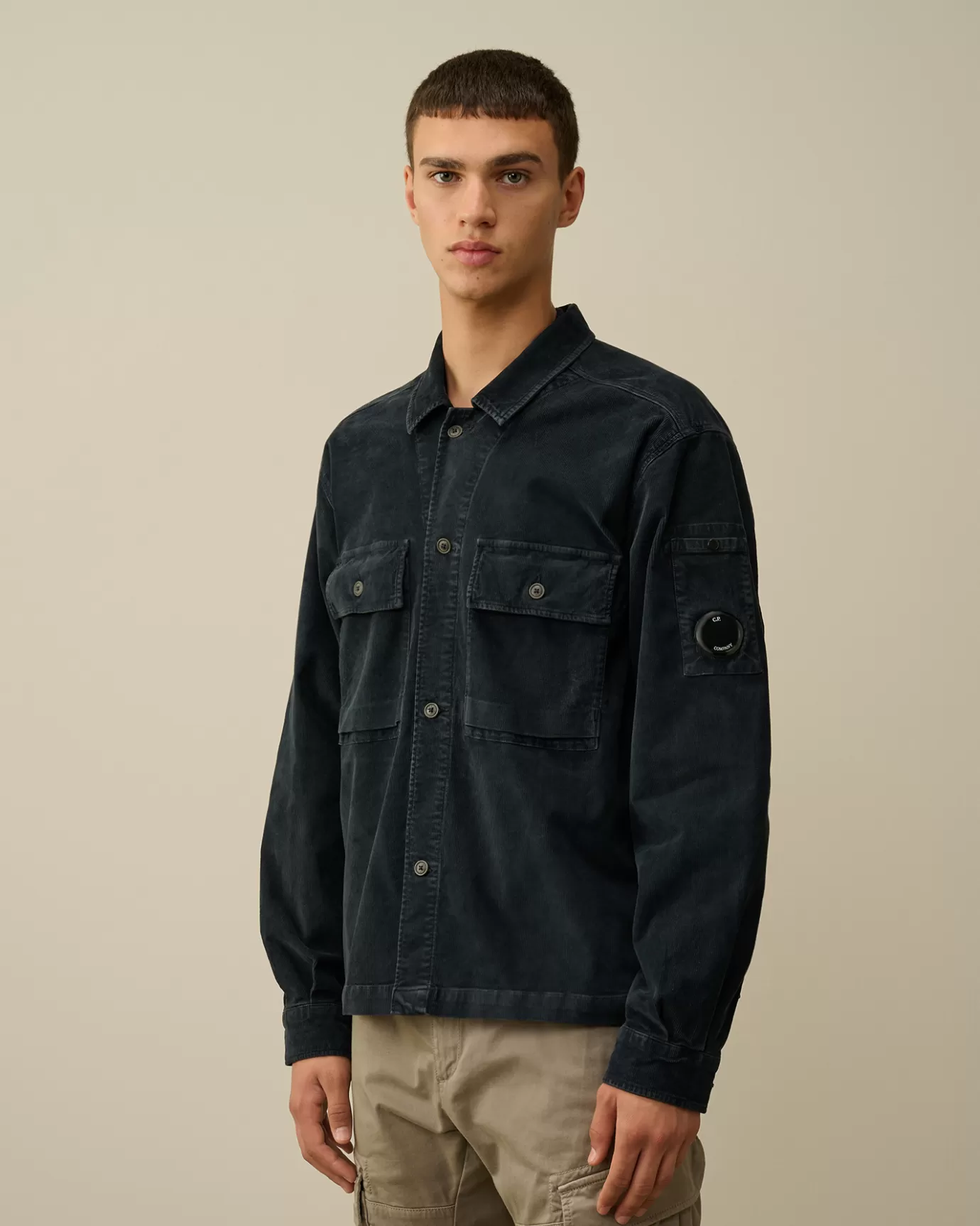 Corduroy Buttoned Utility Overshirt<C.P. Company Clearance