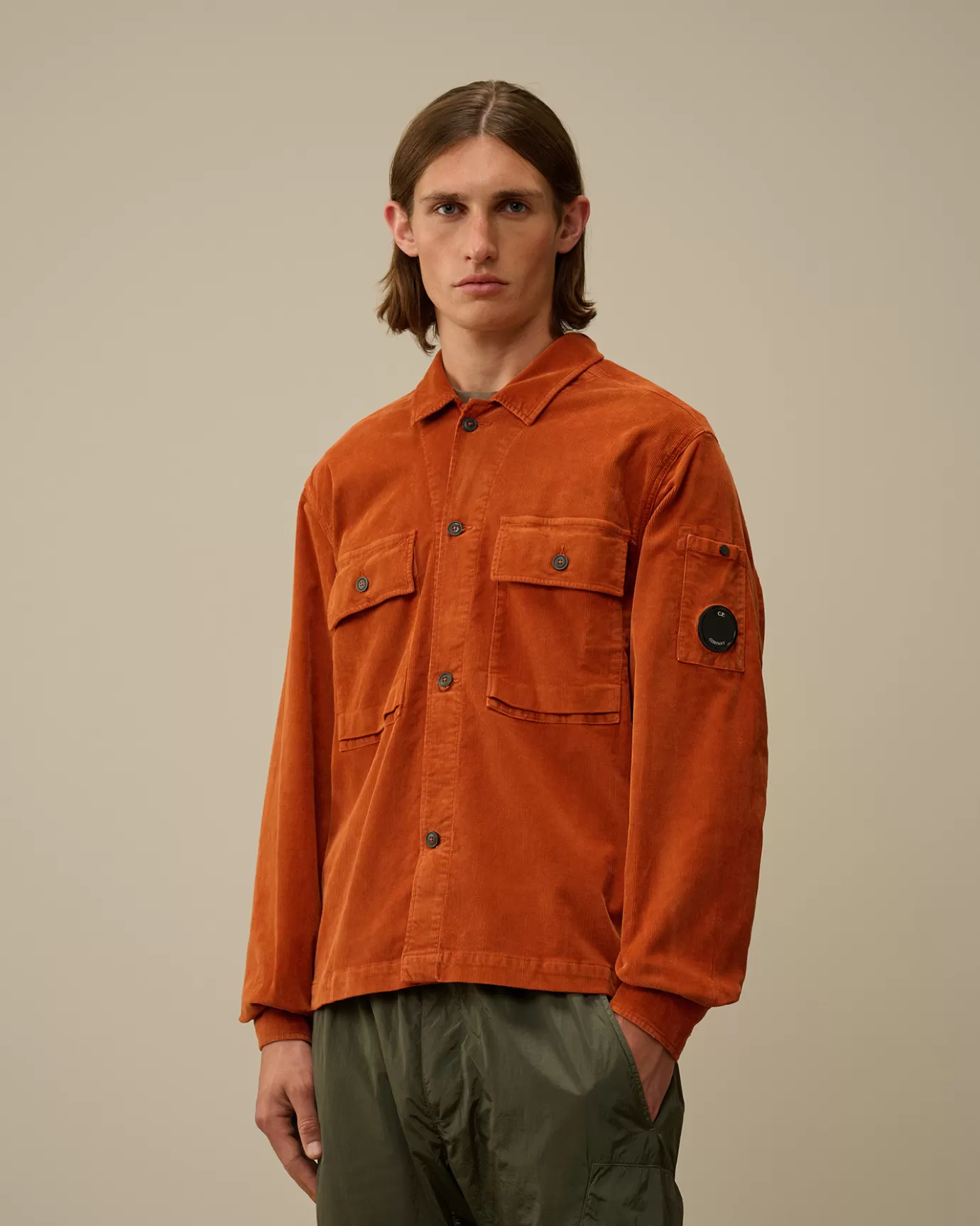 Corduroy Buttoned Utility Overshirt<C.P. Company New