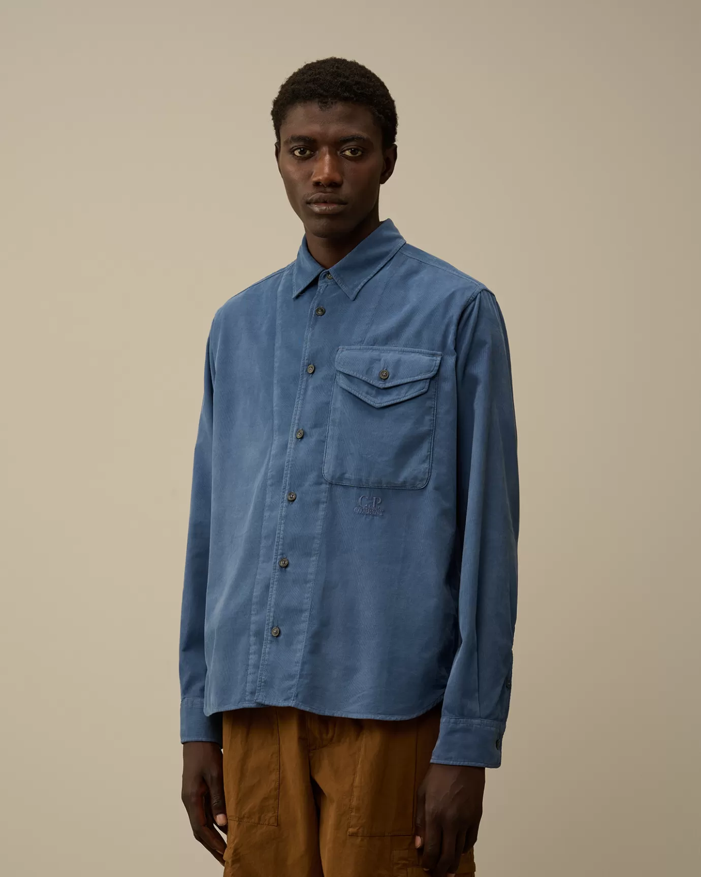 Corduroy Single Pocket Shirt<C.P. Company Cheap