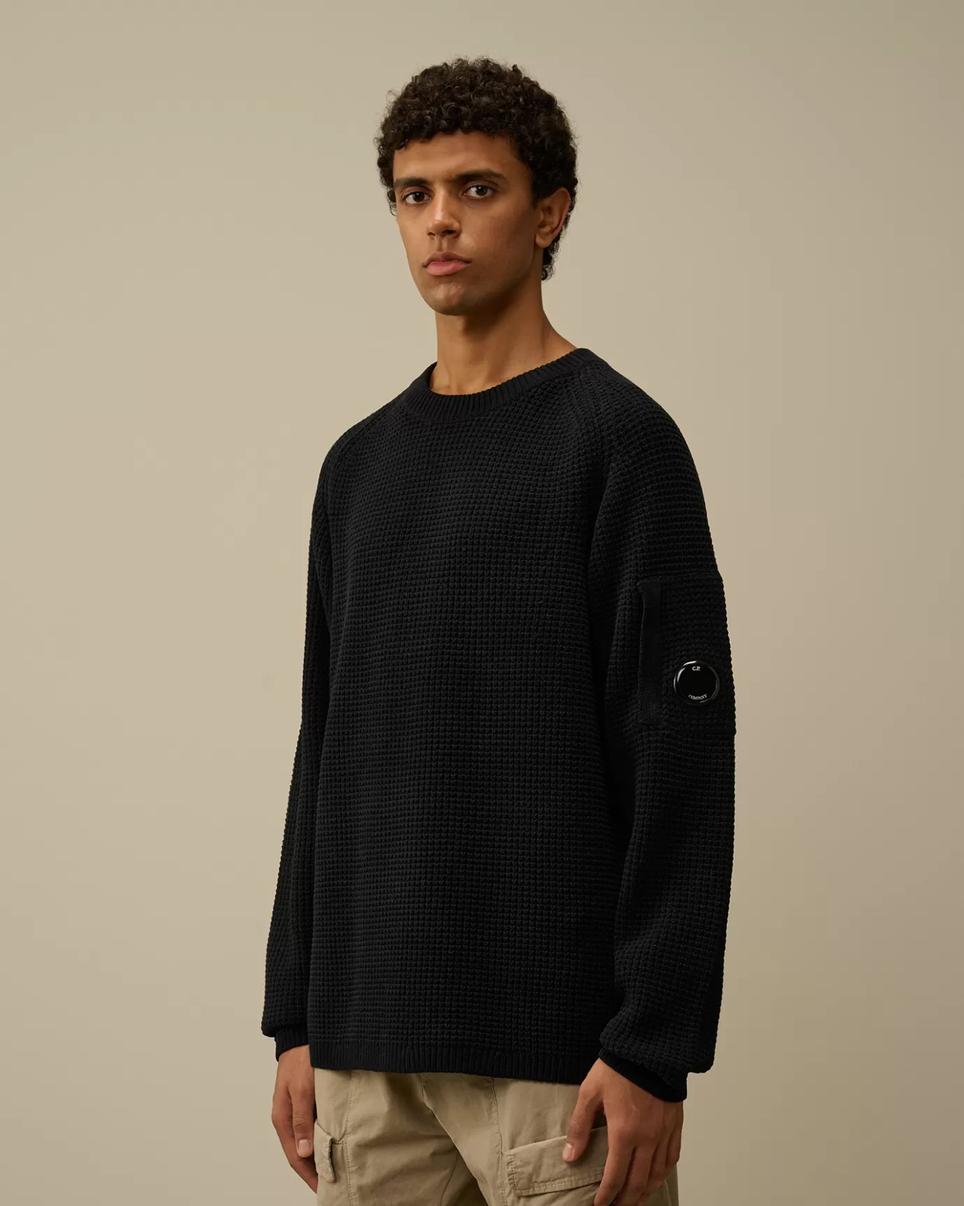 Cotton Chenille Crewneck Waffle Knit<C.P. Company Shop