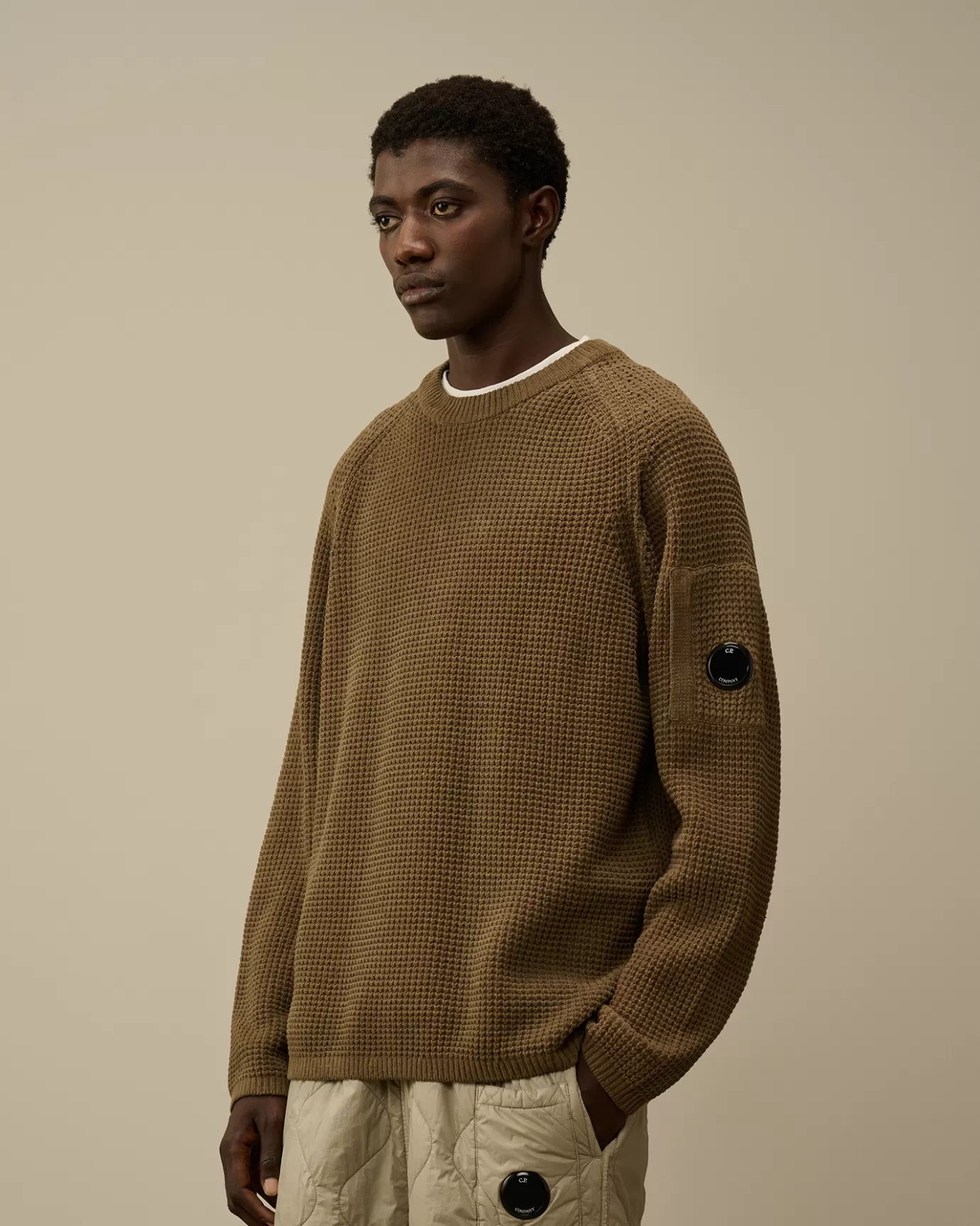 Cotton Chenille Crewneck Waffle Knit<C.P. Company Outlet