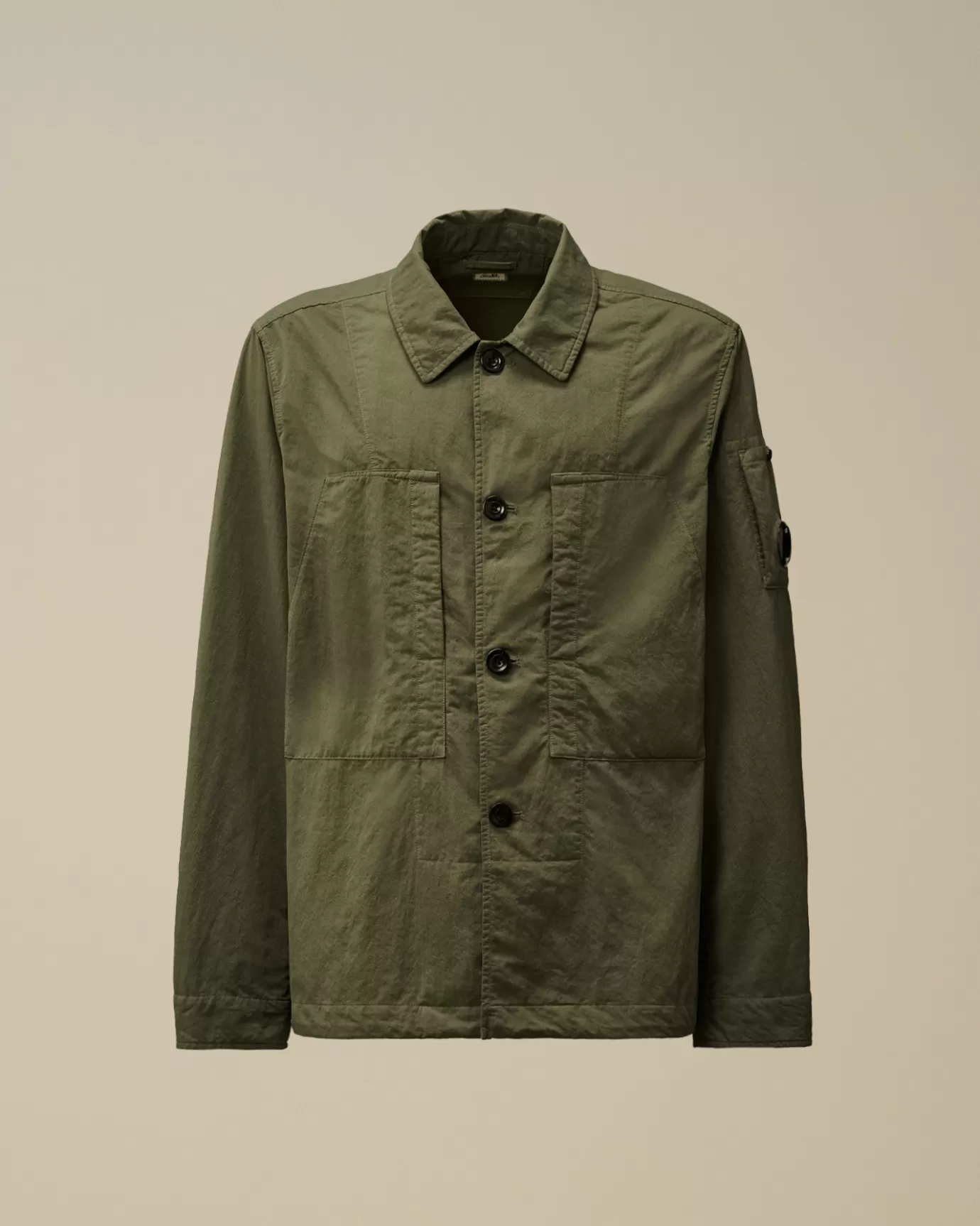 Diagonal Flatt Nylon Buttoned Overshirt<C.P. Company Flash Sale