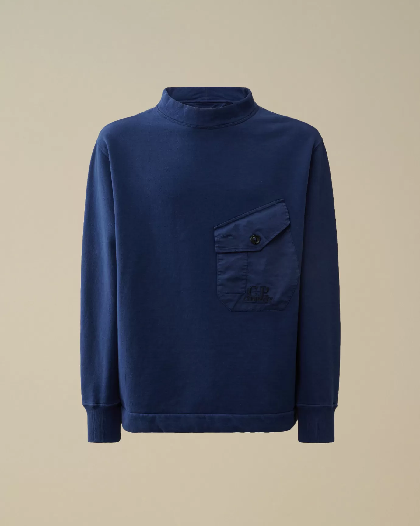 Diagonal Fleece Mixed Funnel Neck Sweatshirt<C.P. Company Cheap