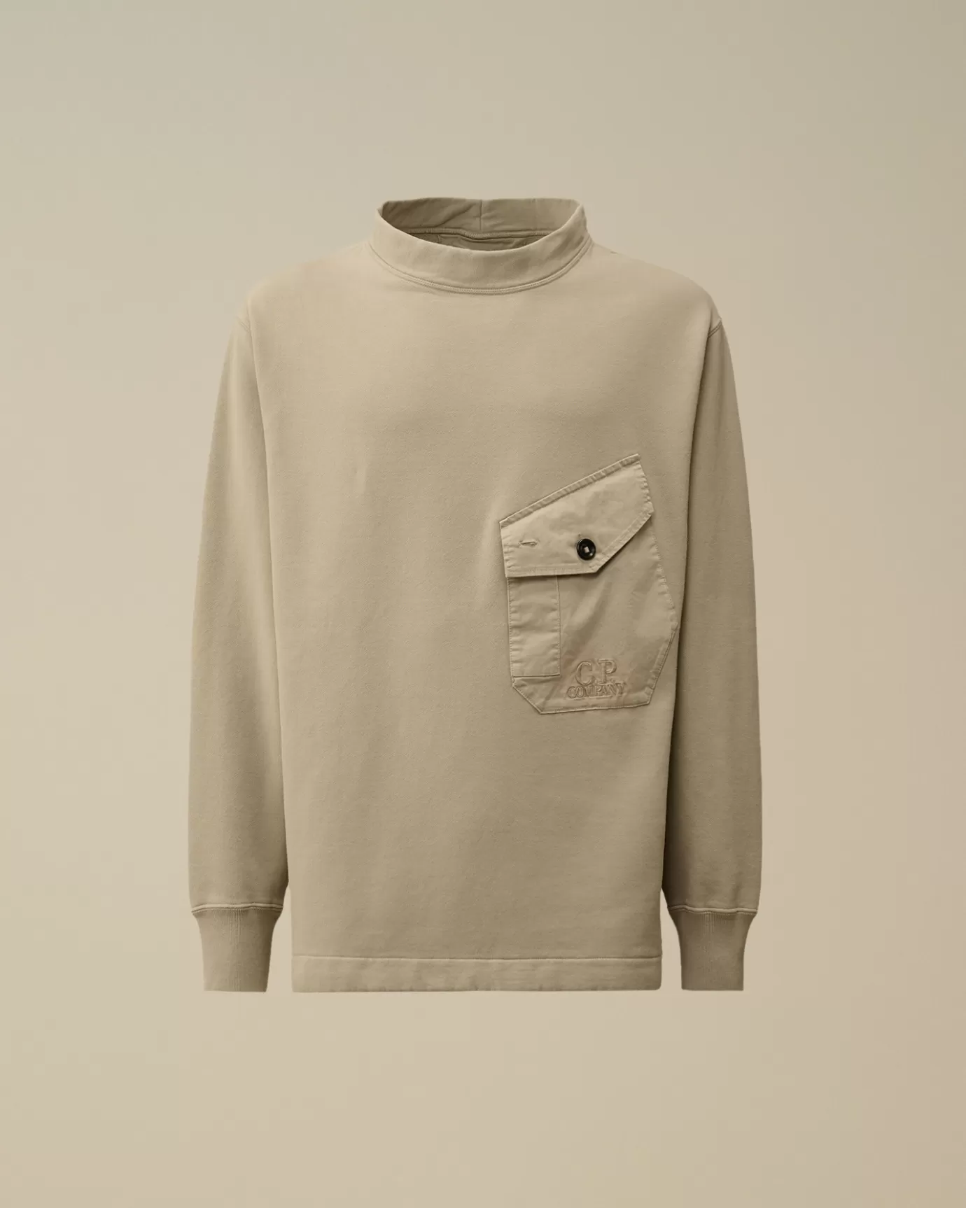 Diagonal Fleece Mixed Funnel Neck Sweatshirt<C.P. Company Discount