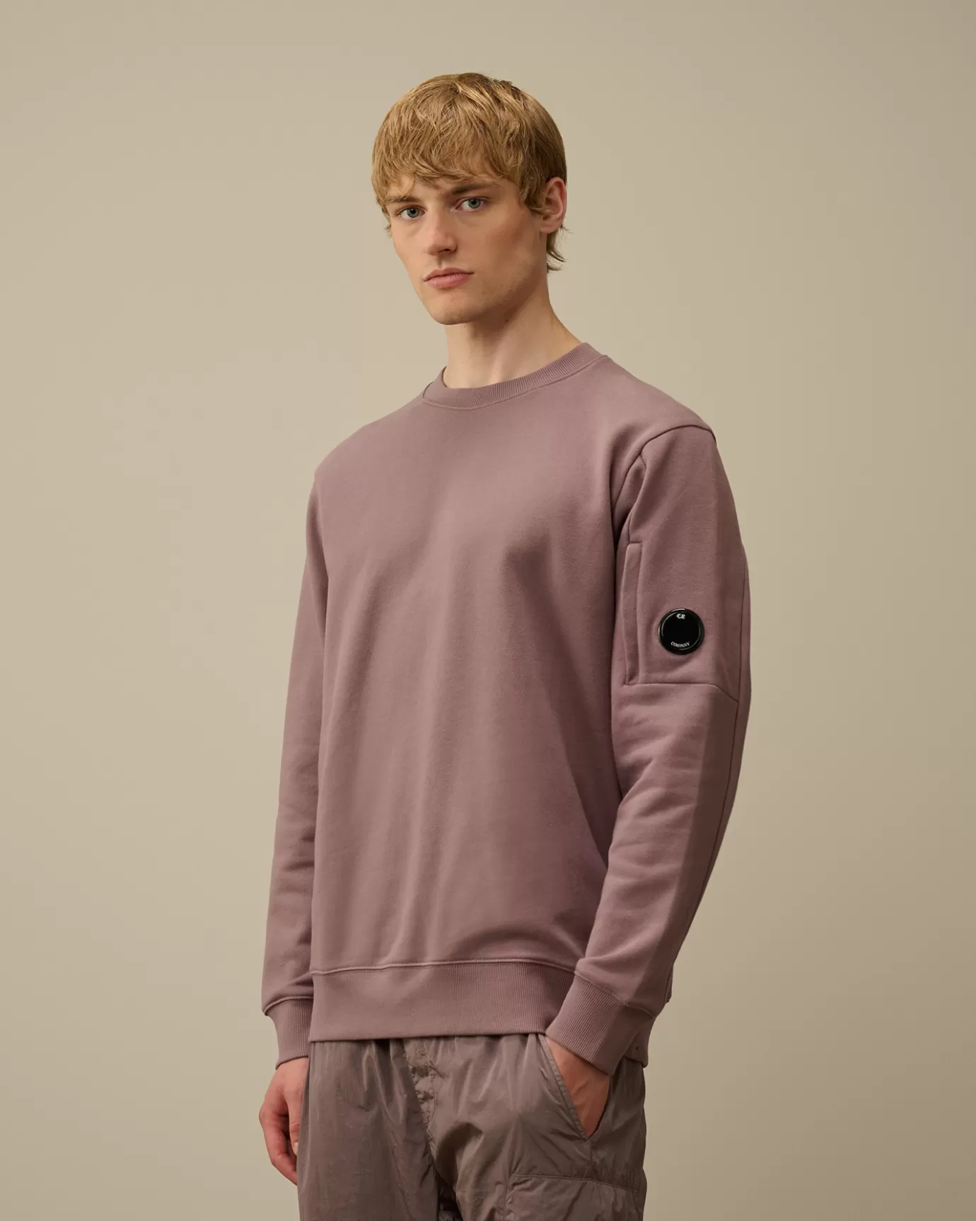 Diagonal Raised Fleece Crew Neck Lens Sweatshirt<C.P. Company Outlet