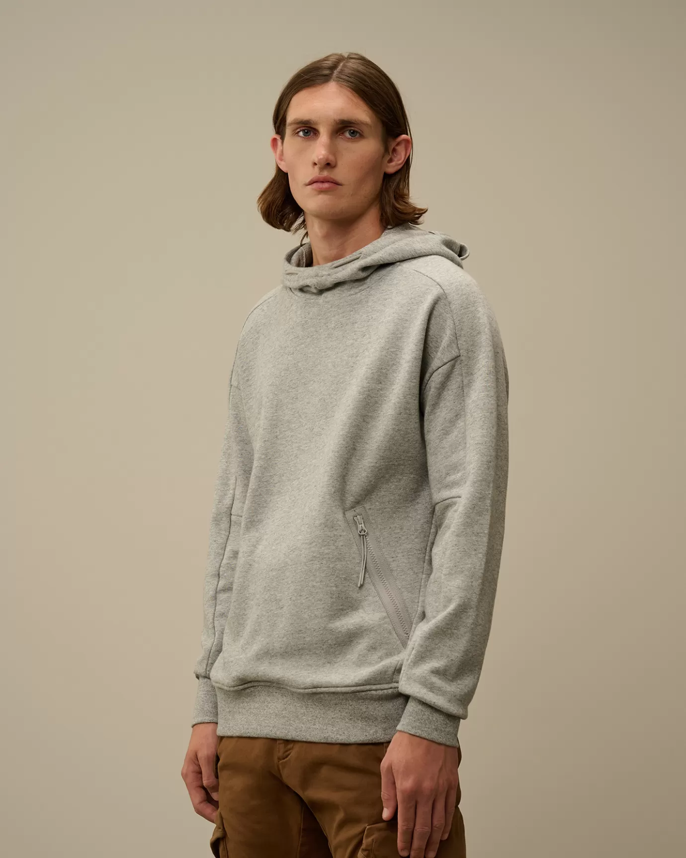 Diagonal Raised Fleece Goggle Hooded Sweatshirt<C.P. Company Online