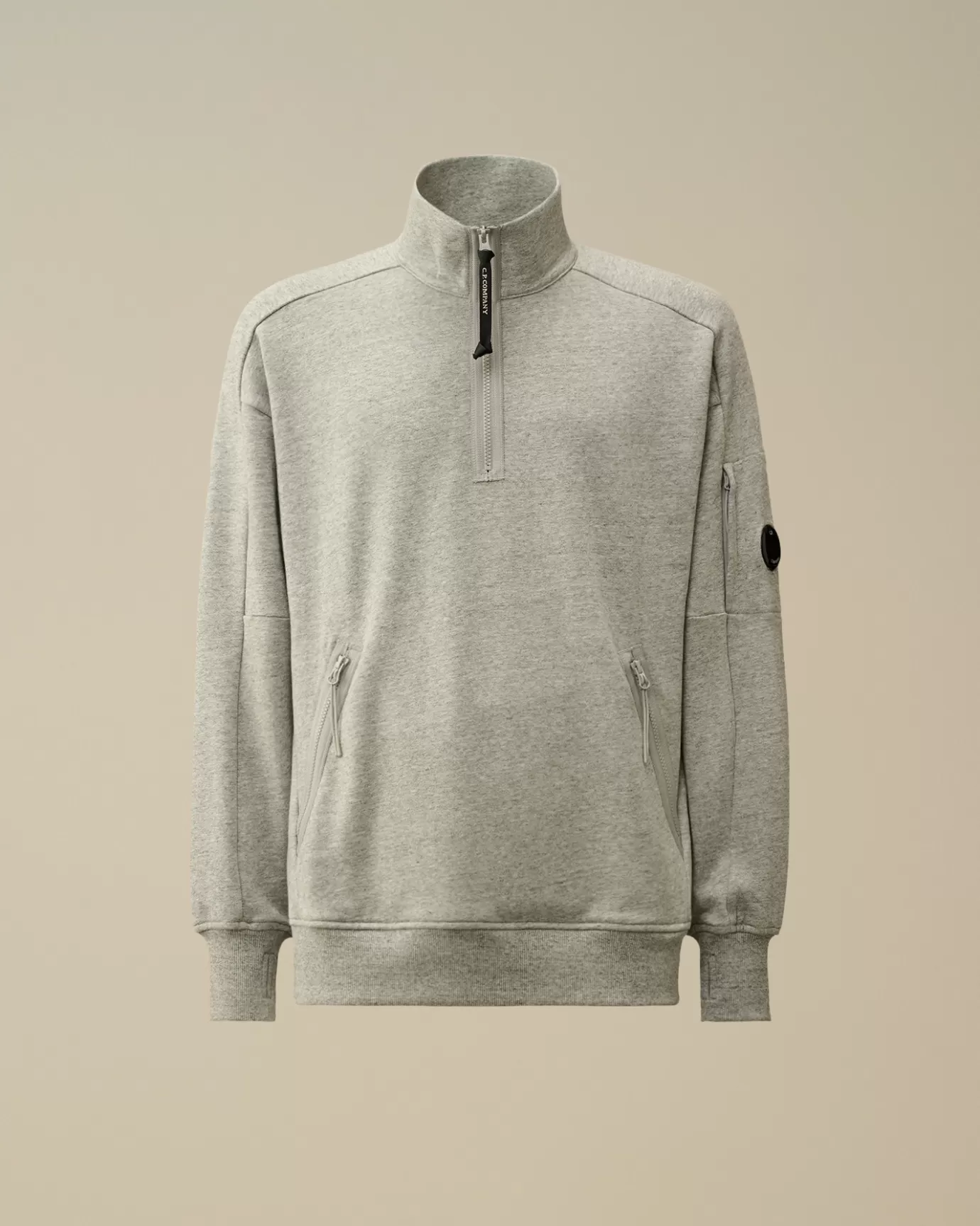 Diagonal Raised Fleece Half Zipped Sweatshirt<C.P. Company Best