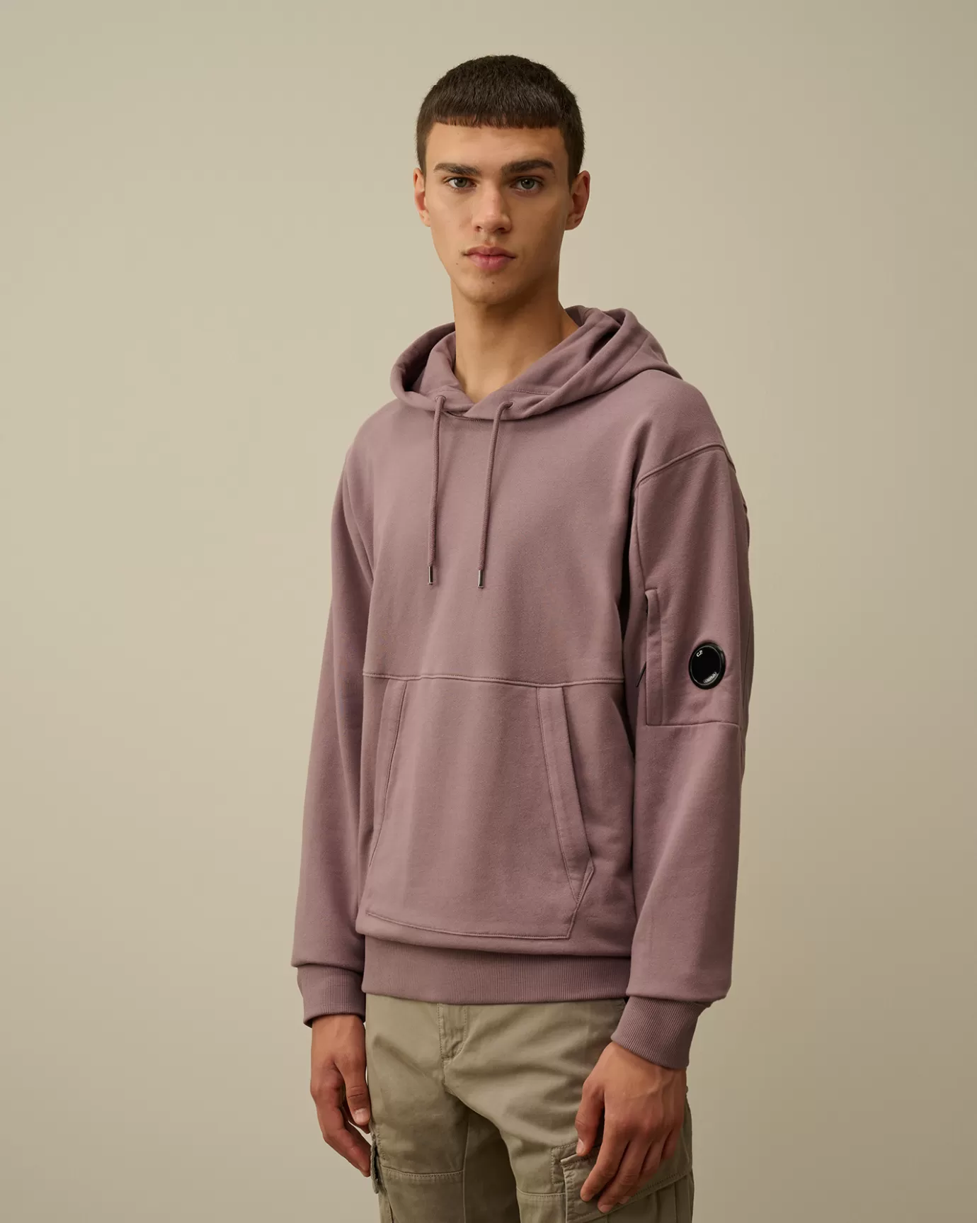 Diagonal Raised Fleece Lens Hooded Sweatshirt<C.P. Company Hot