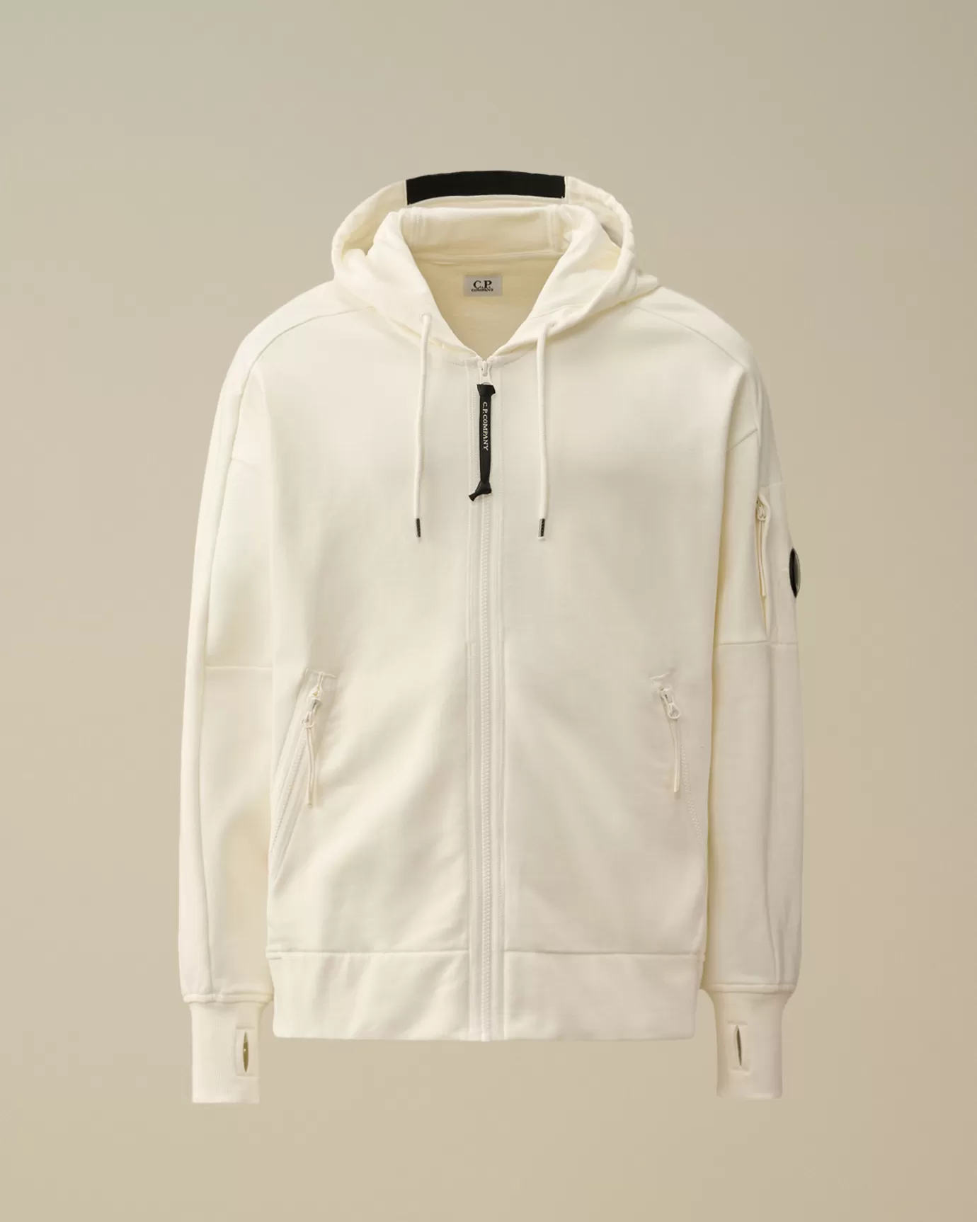 Diagonal Raised Fleece Zipped Hooded Sweatshirt<C.P. Company Hot