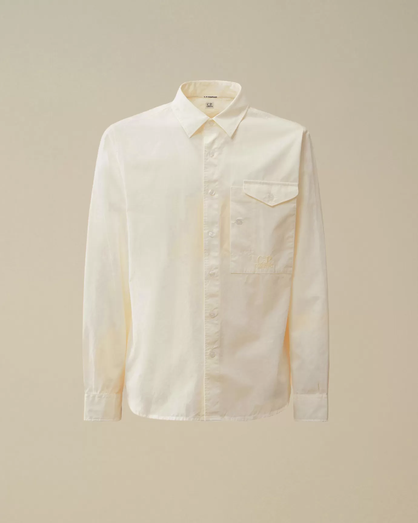 Emerized Popeline Buttoned Shirt<C.P. Company Cheap