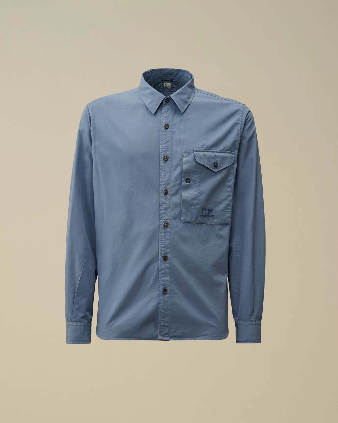 Emerized Popeline Buttoned Shirt<C.P. Company Cheap