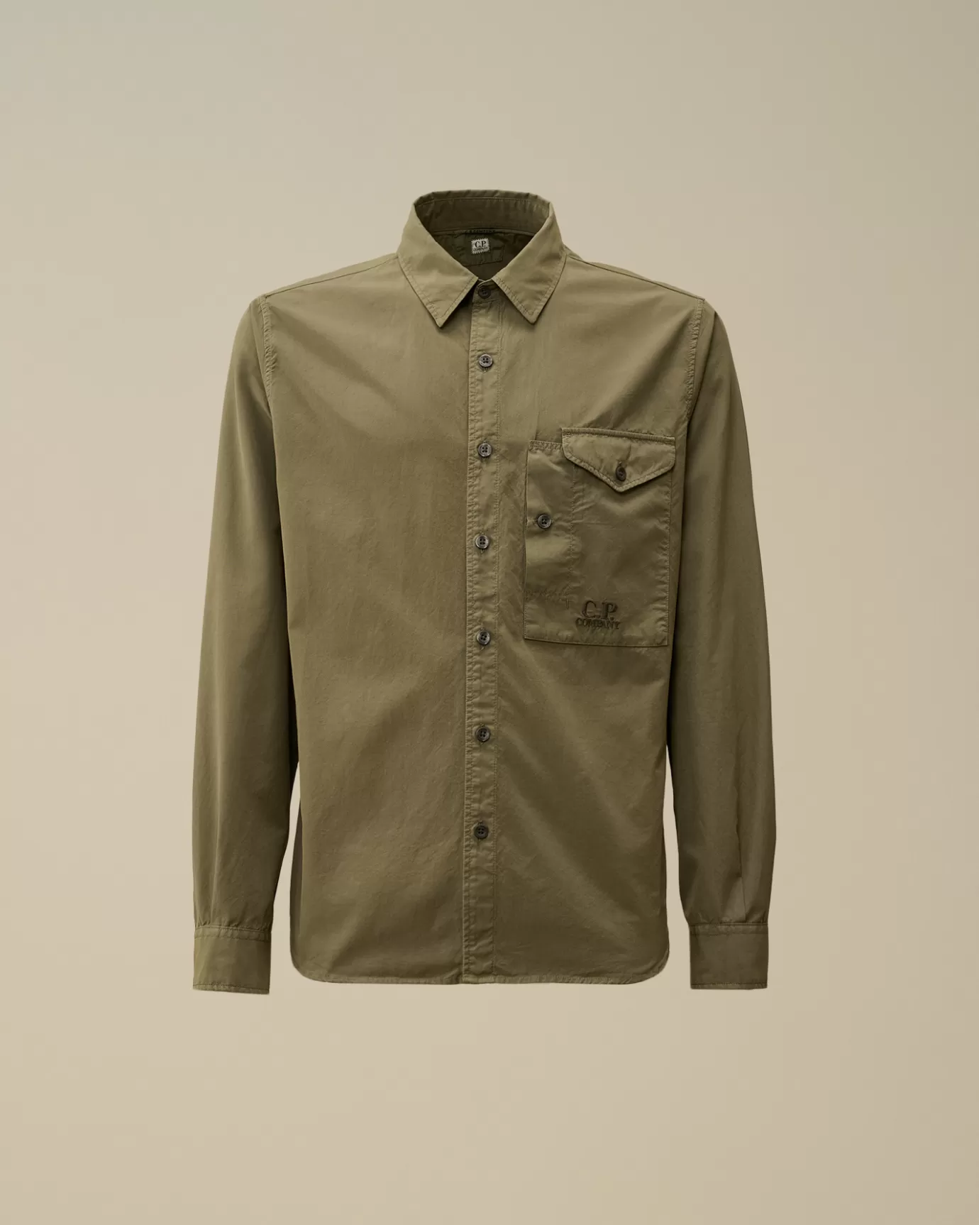 Emerized Popeline Buttoned Shirt<C.P. Company New