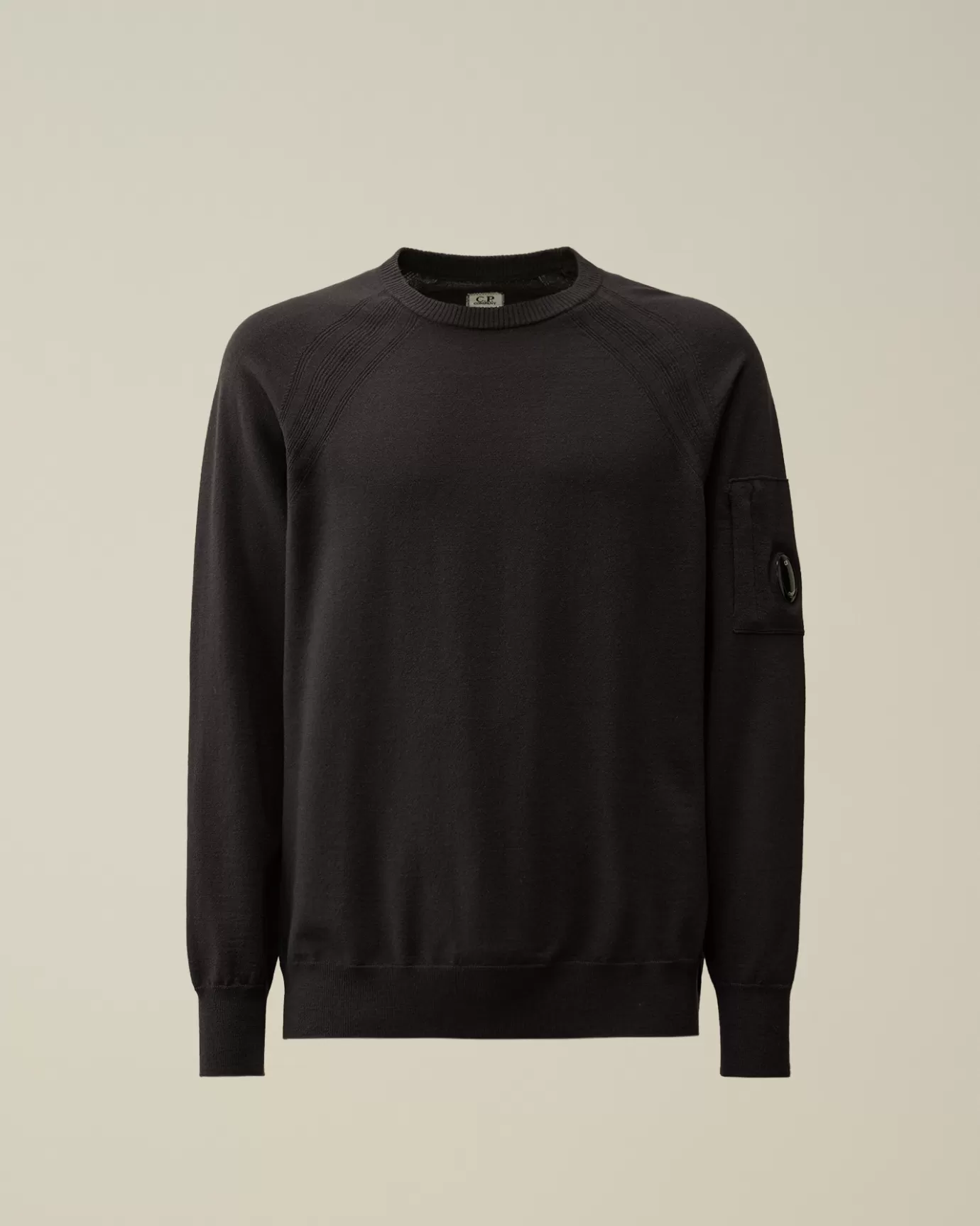 Extra Fine Merino Wool Crew Neck Stitched Knit<C.P. Company Best