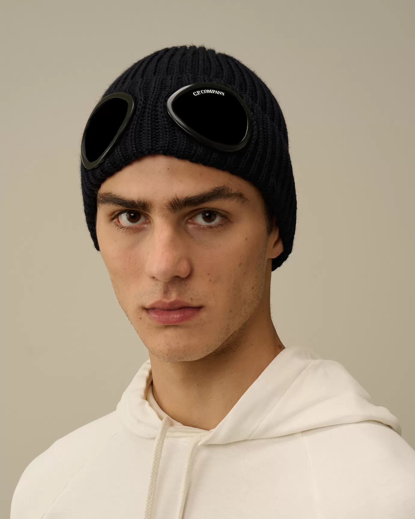 Extra Fine Merino Wool Goggle Beanie<C.P. Company Best