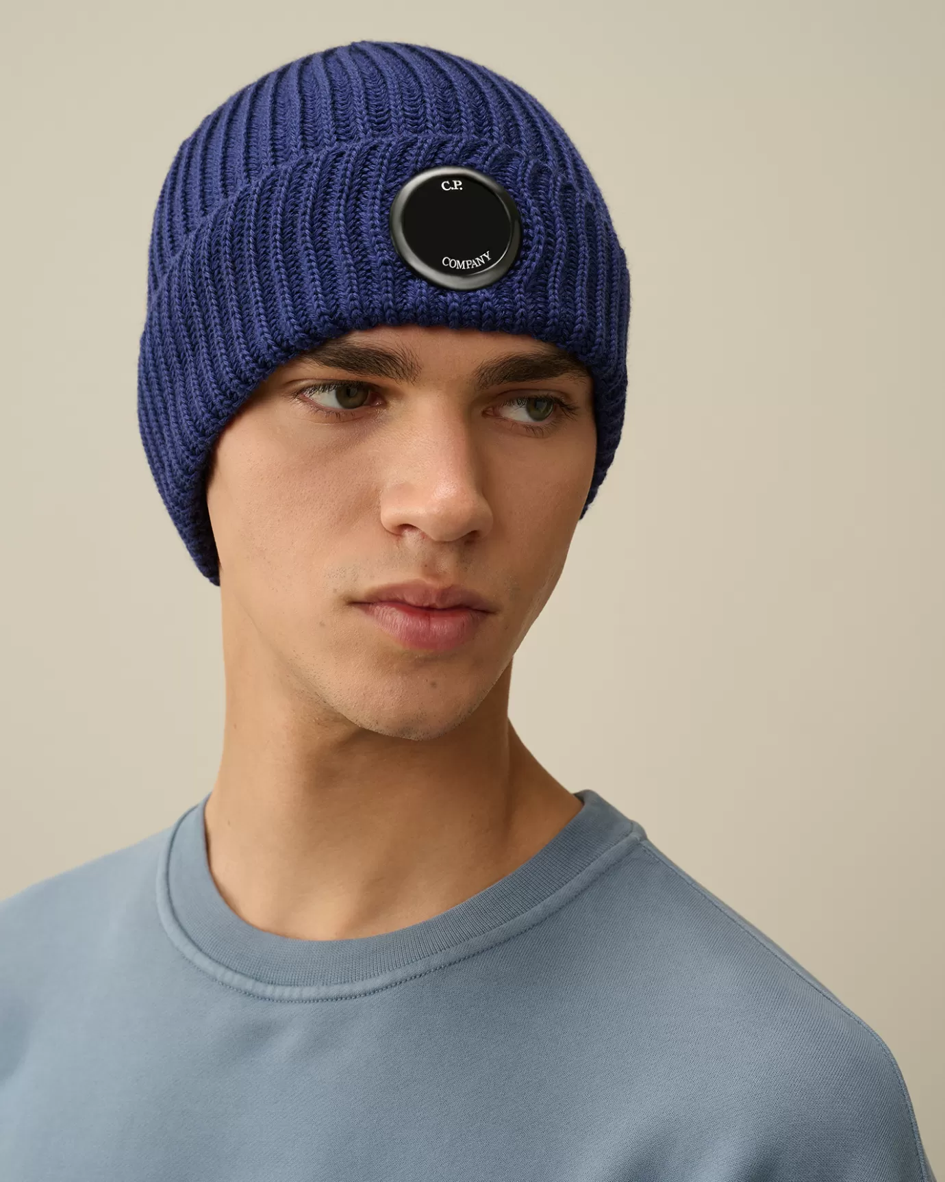 Extra Fine Merino Wool Lens Beanie<C.P. Company Hot