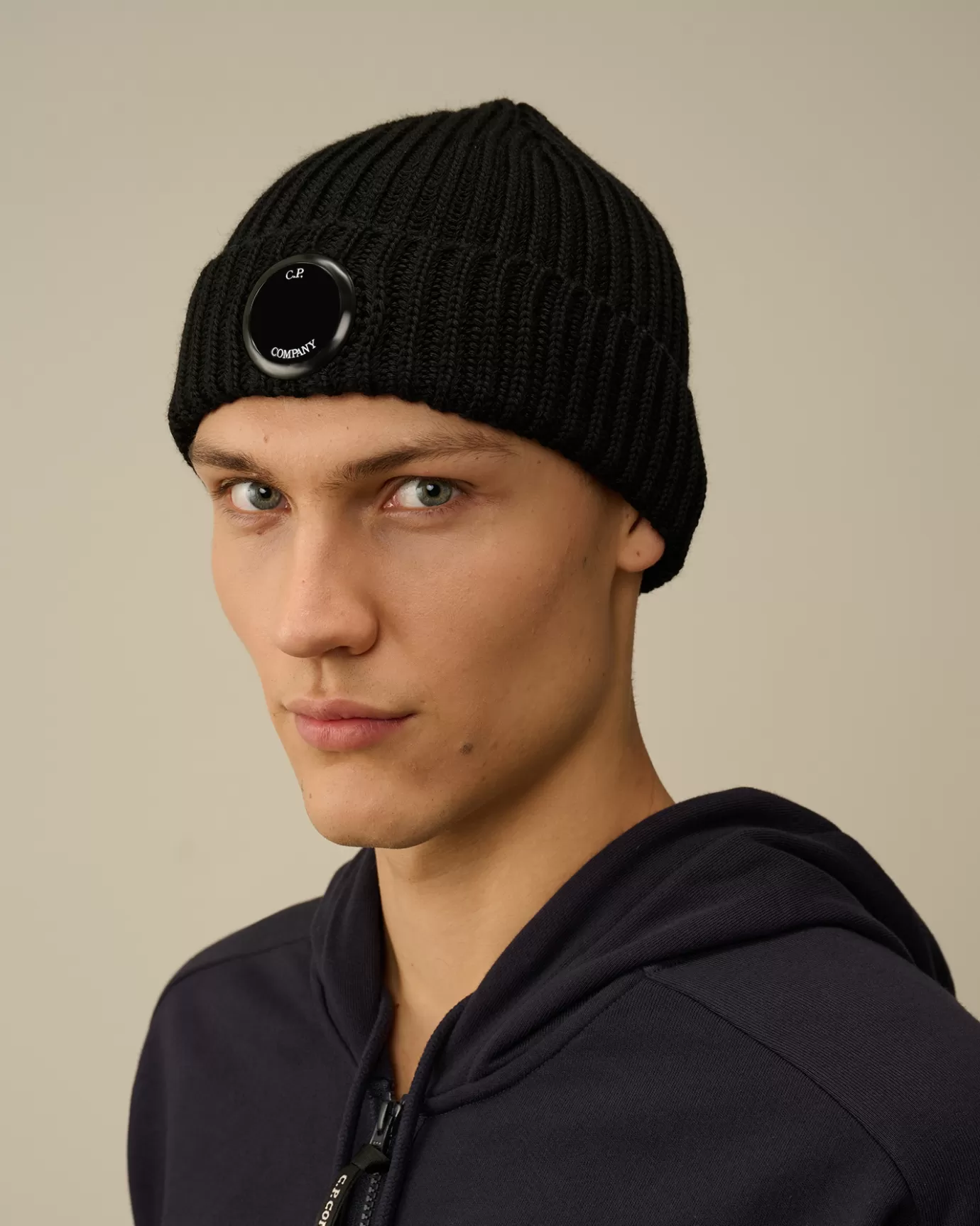 Extra Fine Merino Wool Lens Beanie<C.P. Company Hot