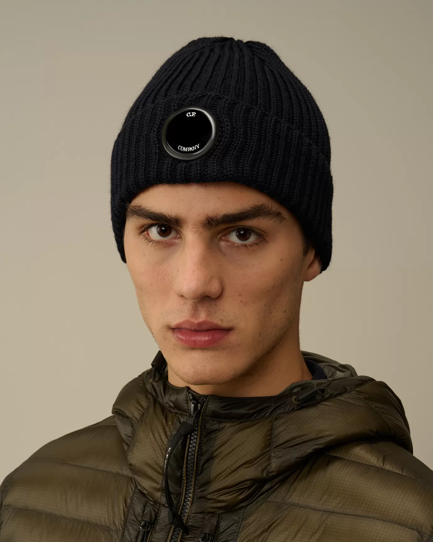 Extra Fine Merino Wool Lens Beanie<C.P. Company Clearance