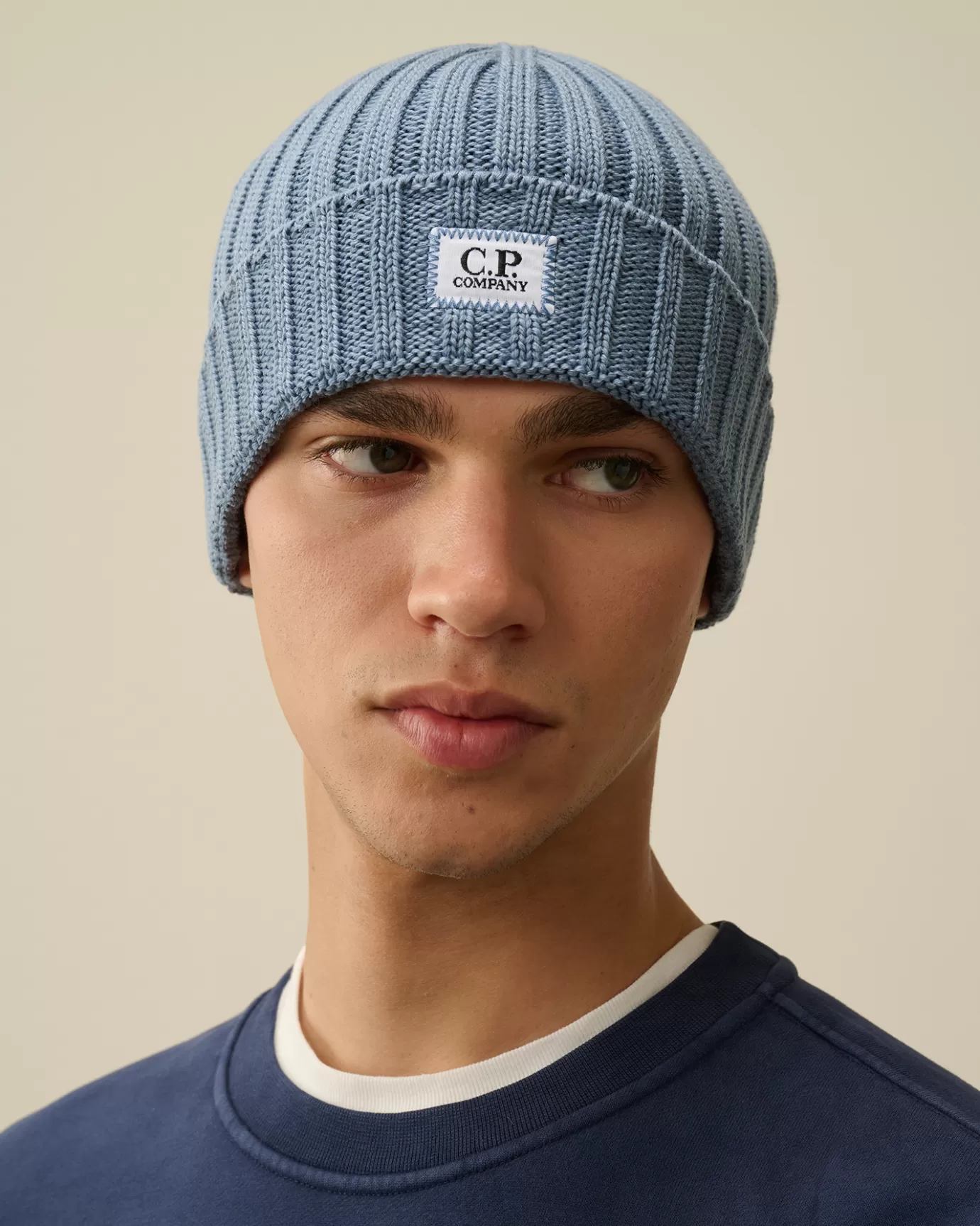 Extra Fine Merino Wool Logo Beanie<C.P. Company Best Sale