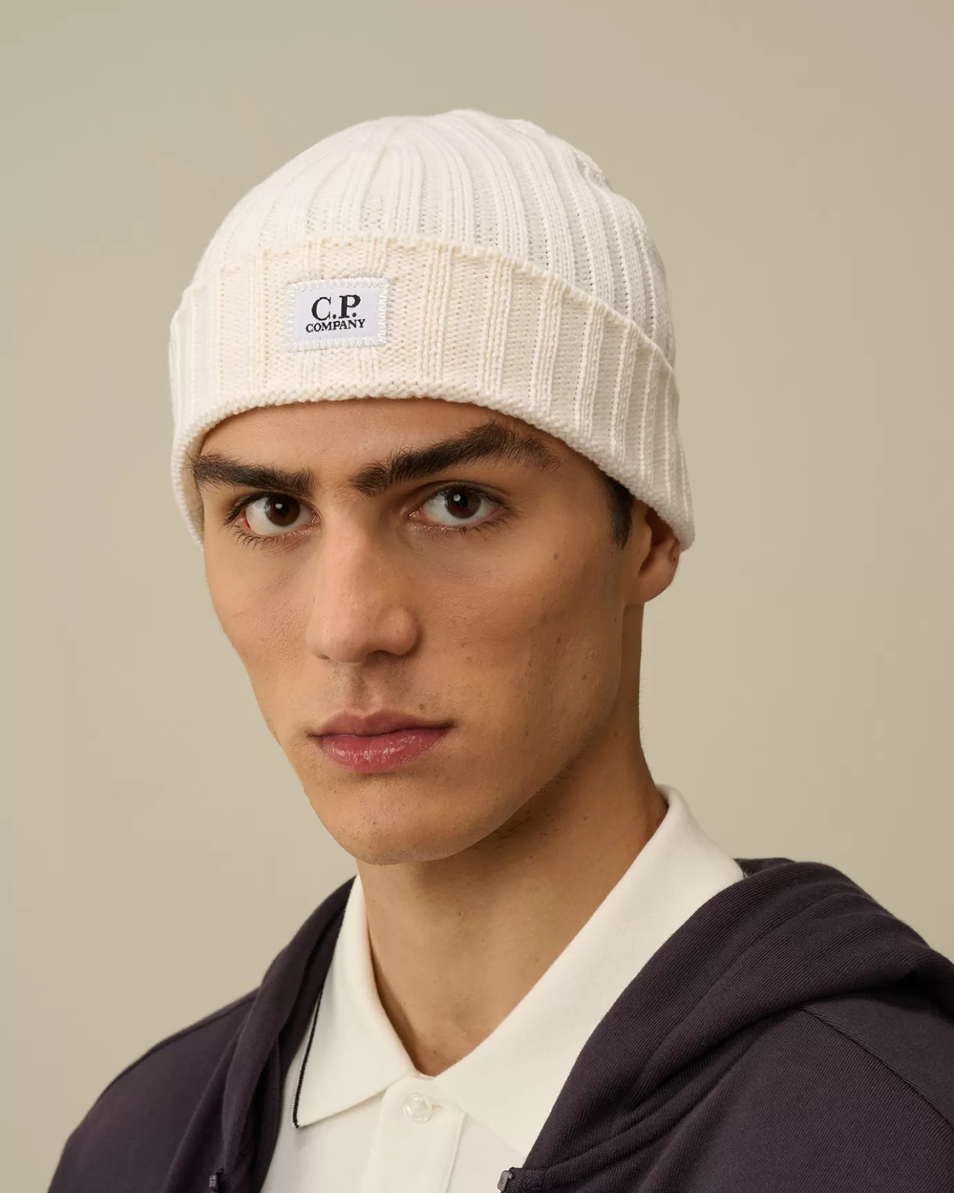 Extra Fine Merino Wool Logo Beanie<C.P. Company Flash Sale