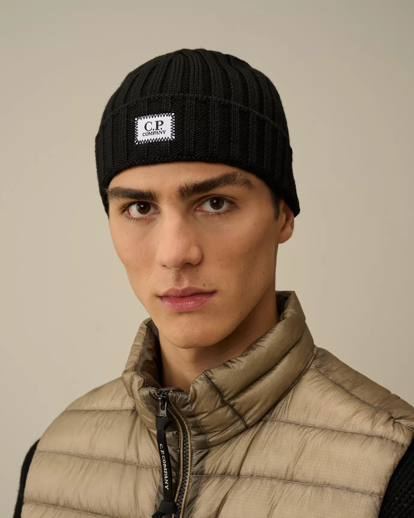 Extra Fine Merino Wool Logo Beanie<C.P. Company Cheap