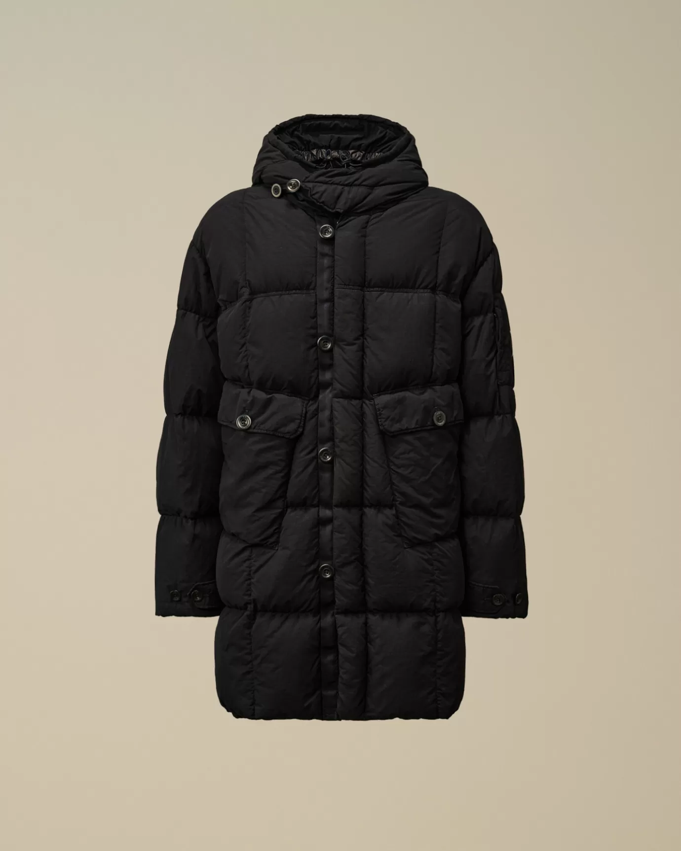 Flatt Nylon Hooded Long Down Jacket<C.P. Company Clearance