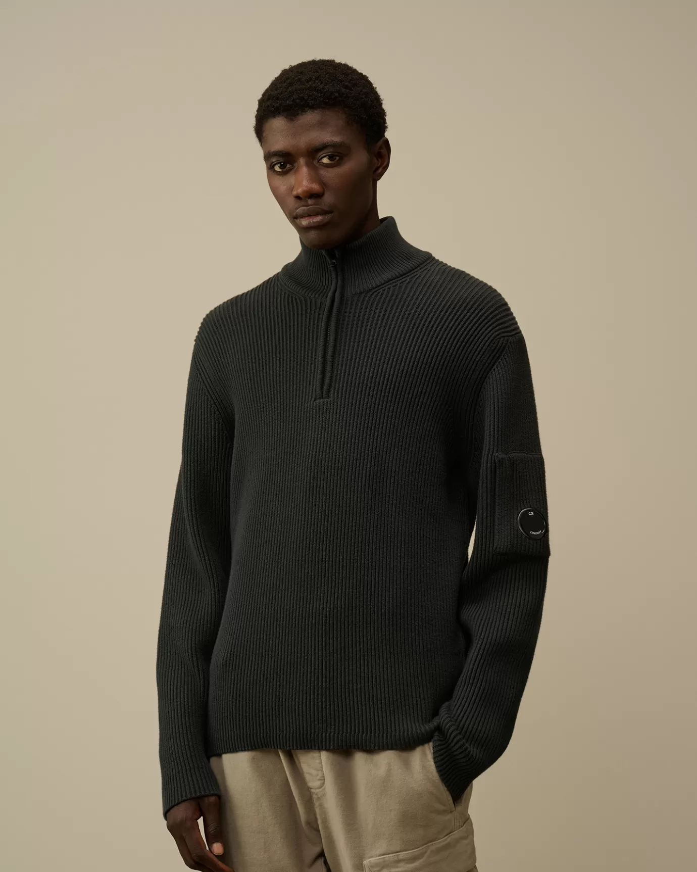 Full Rib Half Zipped Knit<C.P. Company Clearance