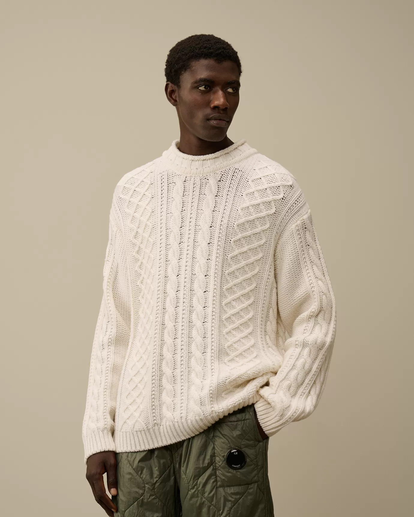 Lambswool Funnel Neck Knit<C.P. Company Hot