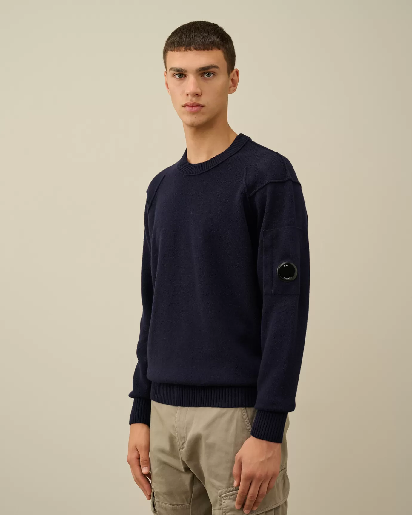 Lambswool GRS Crew Neck Knit<C.P. Company Shop