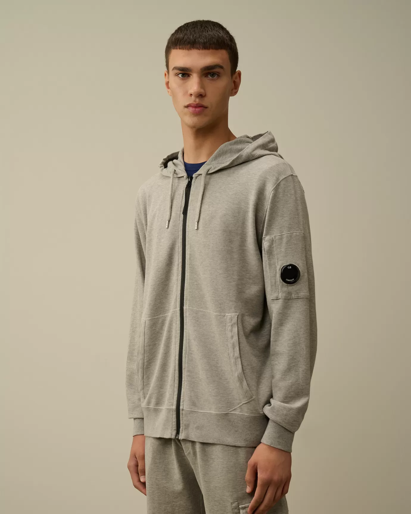 Light Fleece Zipped Hooded Sweatshirt<C.P. Company Online