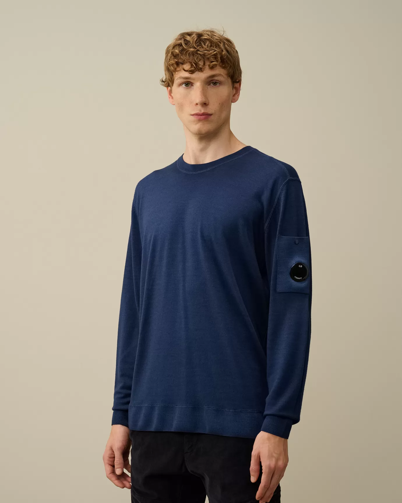 Merino Wool Fast Dyed Crew Neck Knit<C.P. Company Online