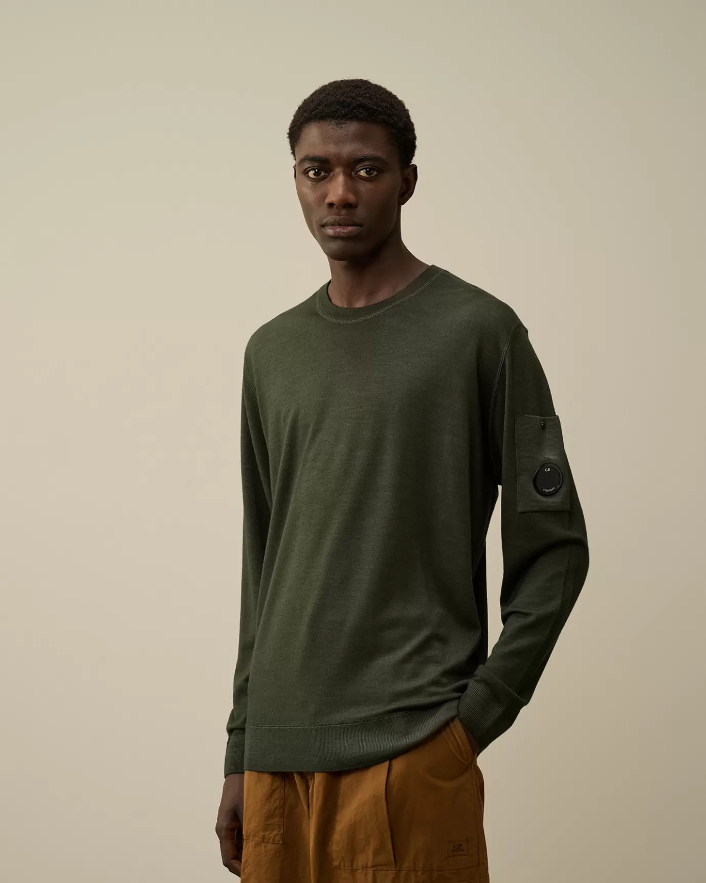 Merino Wool Fast Dyed Crew Neck Knit<C.P. Company Discount