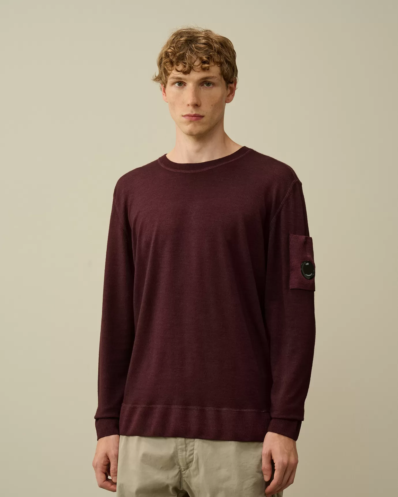 Merino Wool Fast Dyed Crew Neck Knit<C.P. Company Flash Sale