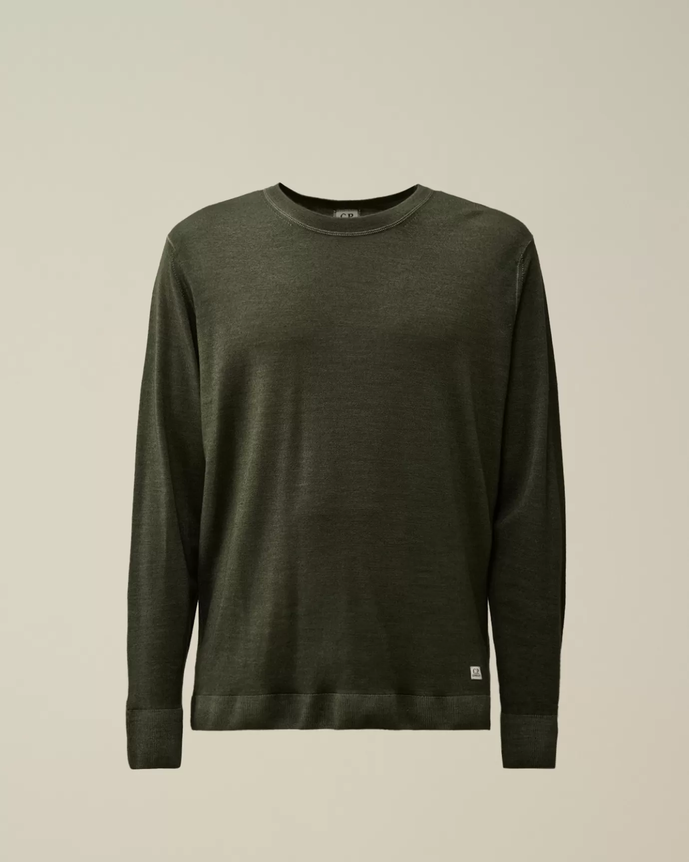 Merino Wool Fast Dyed Crew Neck Logo Knit<C.P. Company Shop