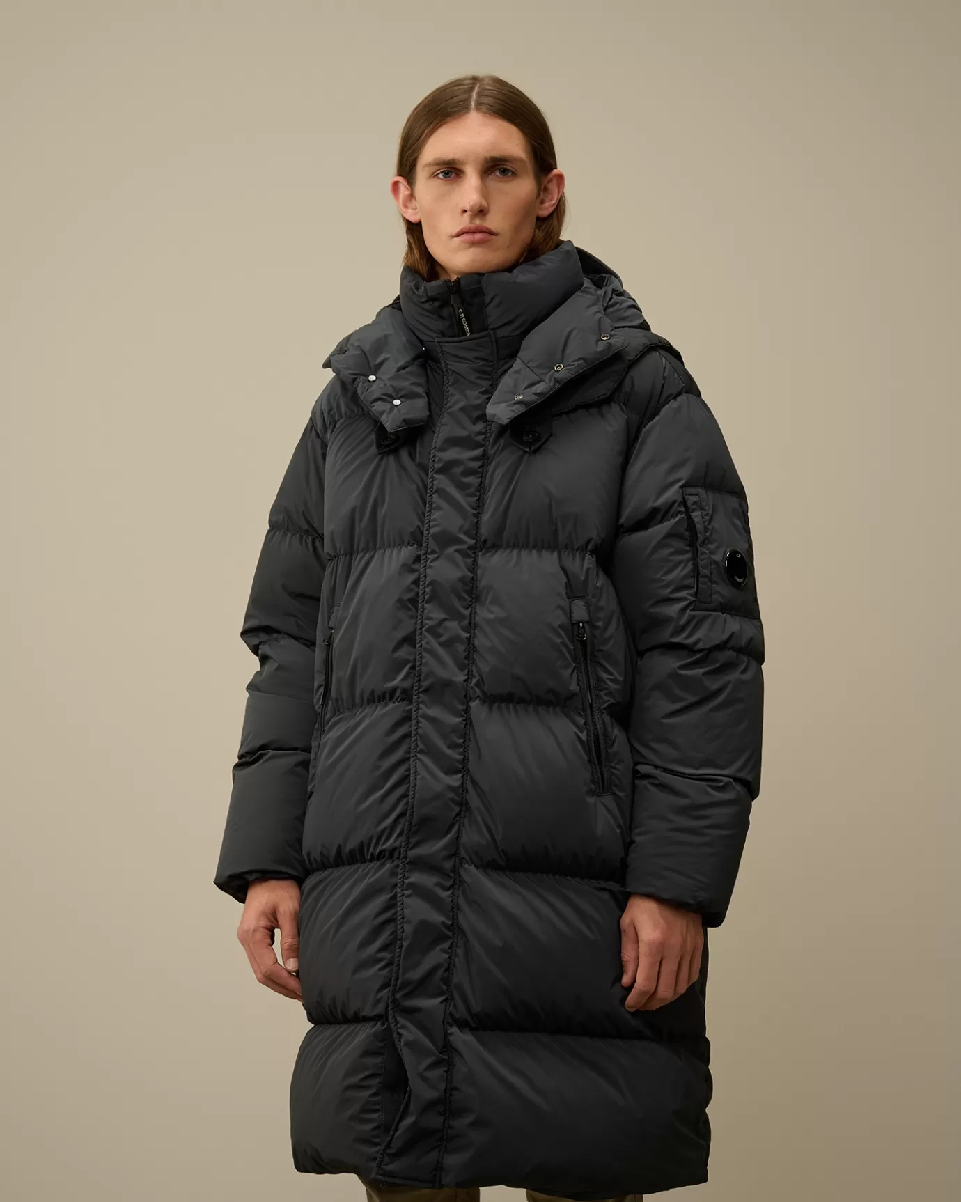 Nycra-R Buttoned Hood Long Down Jacket<C.P. Company Outlet