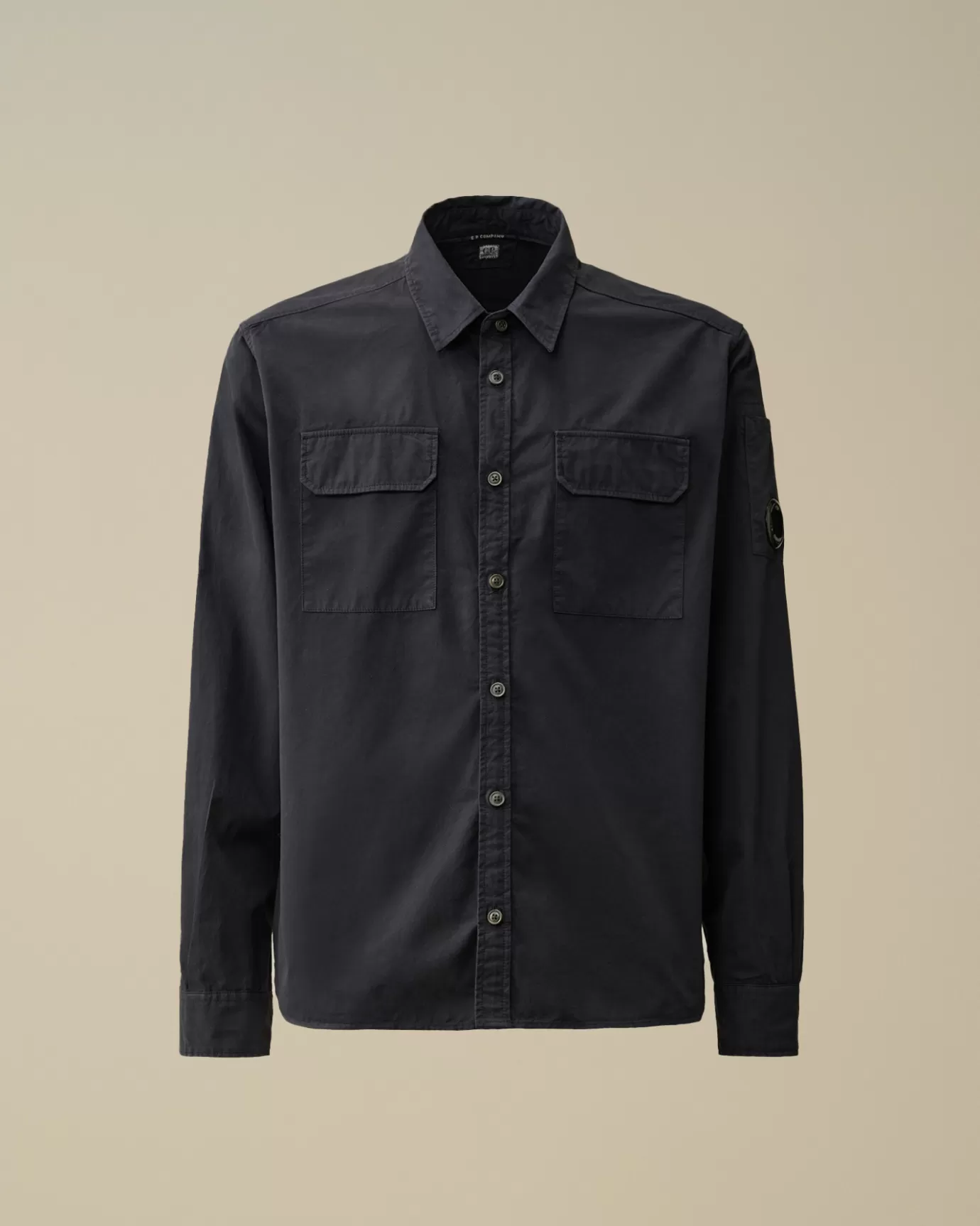 Organic Gabardine Buttoned Lens Shirt<C.P. Company Cheap