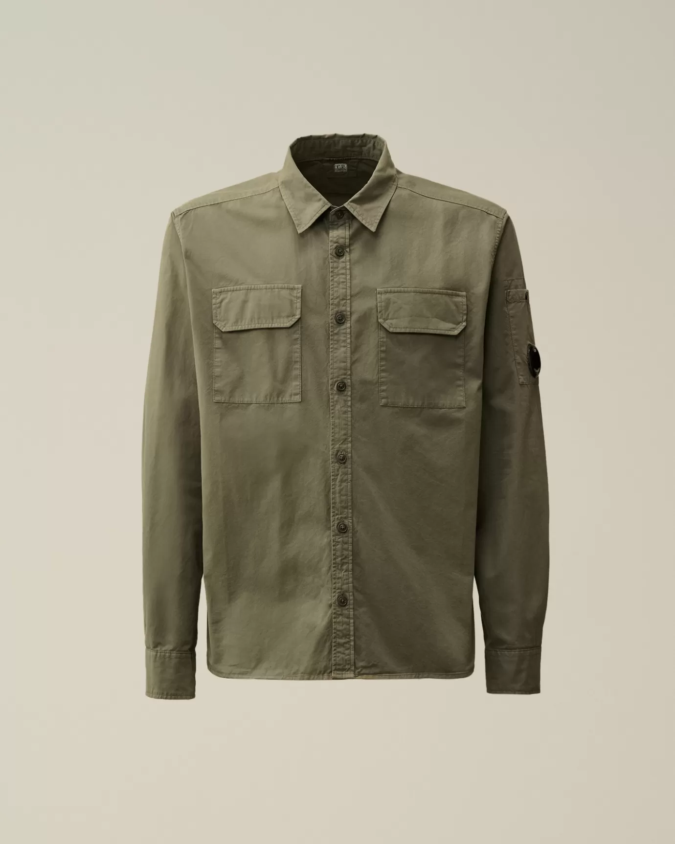 Organic Gabardine Buttoned Lens Shirt<C.P. Company Best Sale