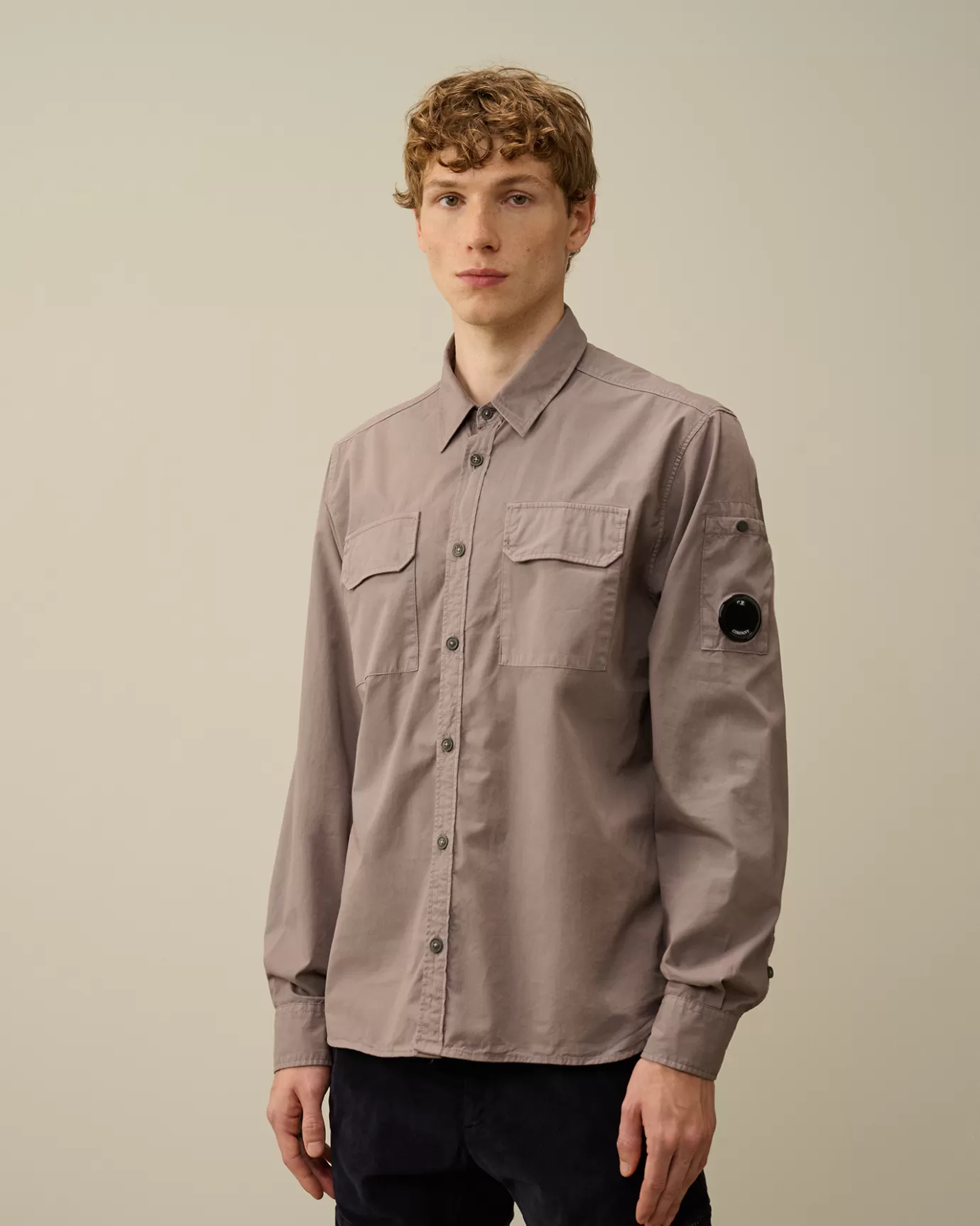 Organic Gabardine Buttoned Lens Shirt<C.P. Company Best