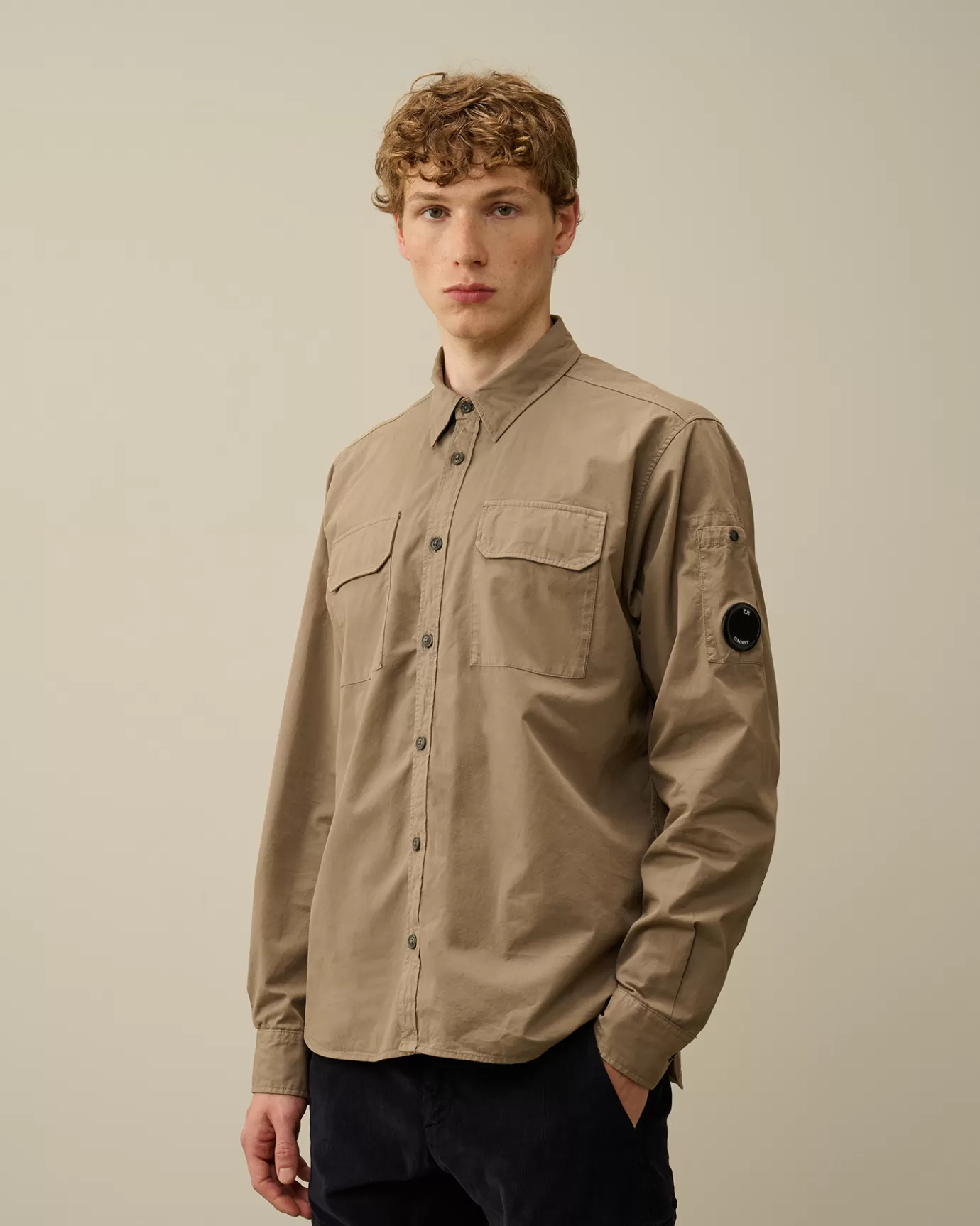 Organic Gabardine Buttoned Lens Shirt<C.P. Company Hot