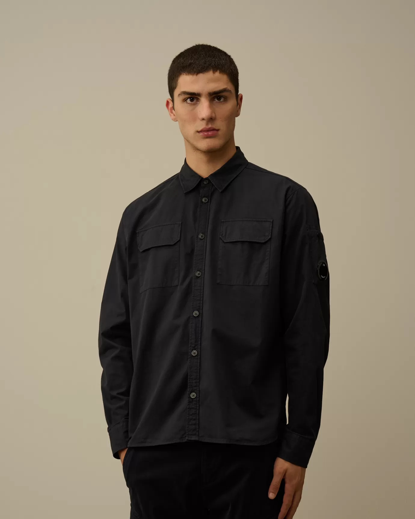 Organic Gabardine Buttoned Lens Shirt<C.P. Company Cheap