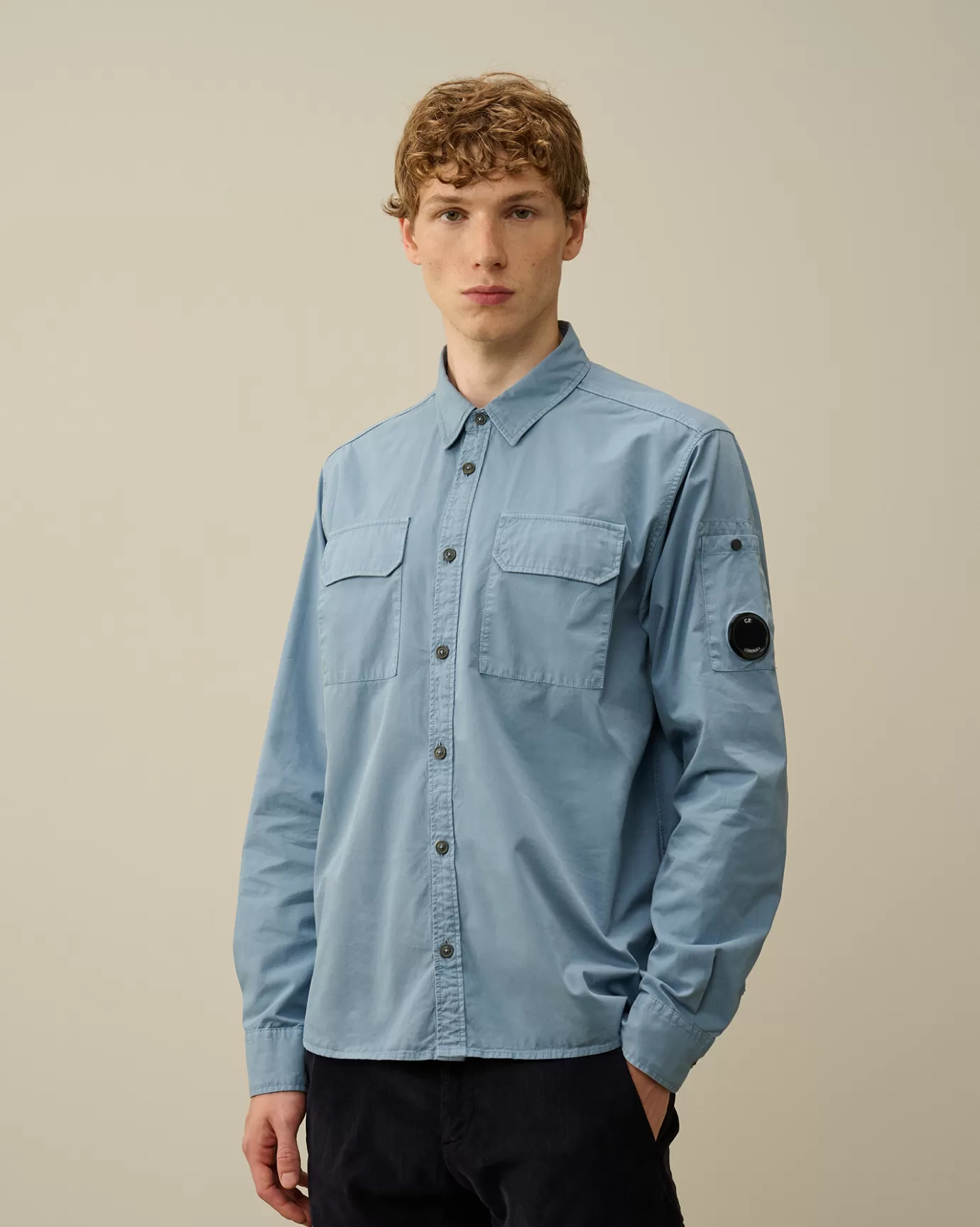 Organic Gabardine Buttoned Lens Shirt<C.P. Company Best