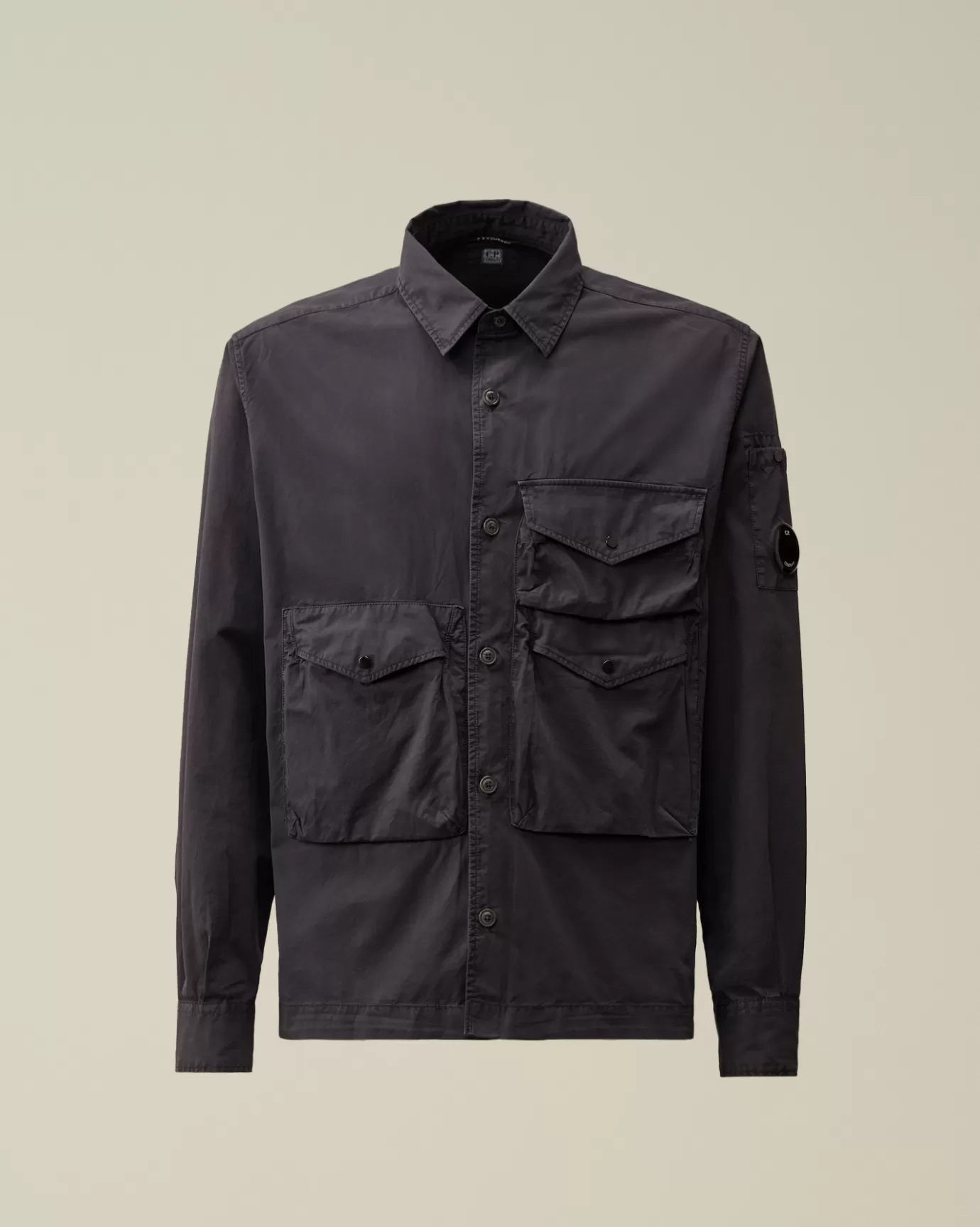 Organic Gabardine Buttoned Utility Overshirt<C.P. Company Hot