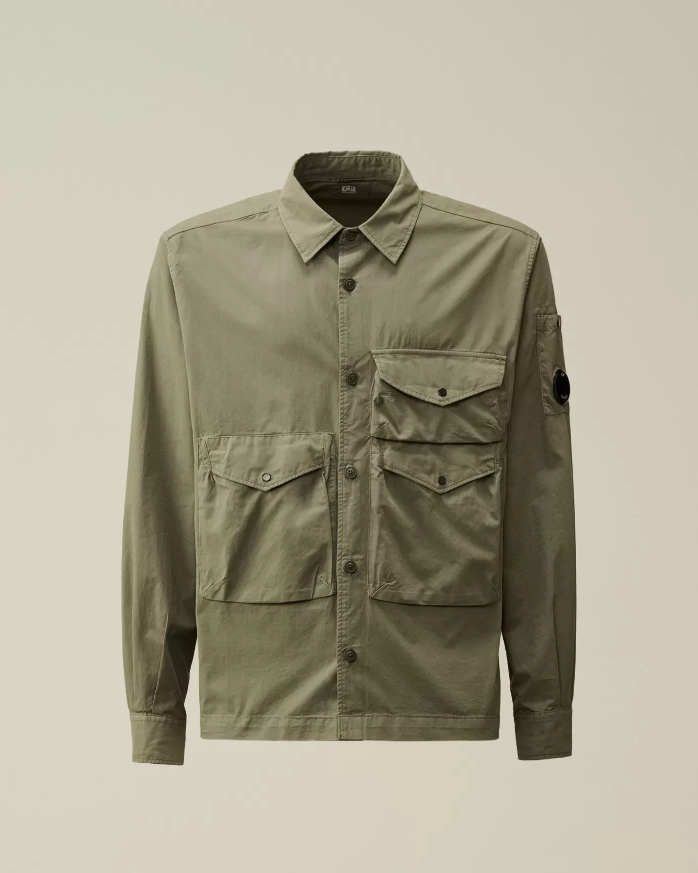 Organic Gabardine Buttoned Utility Overshirt<C.P. Company Sale