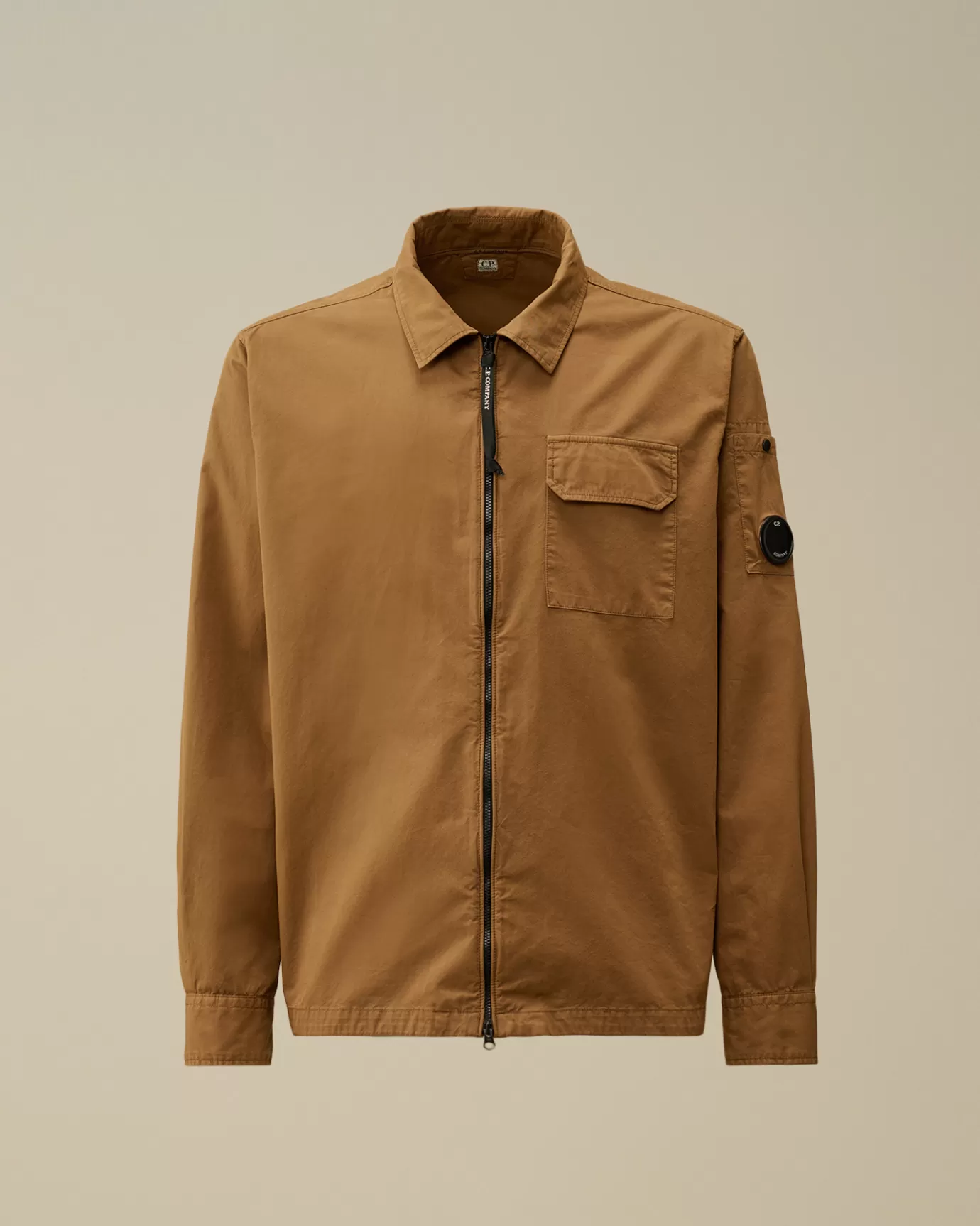 Organic Gabardine Zipped Overshirt<C.P. Company Cheap