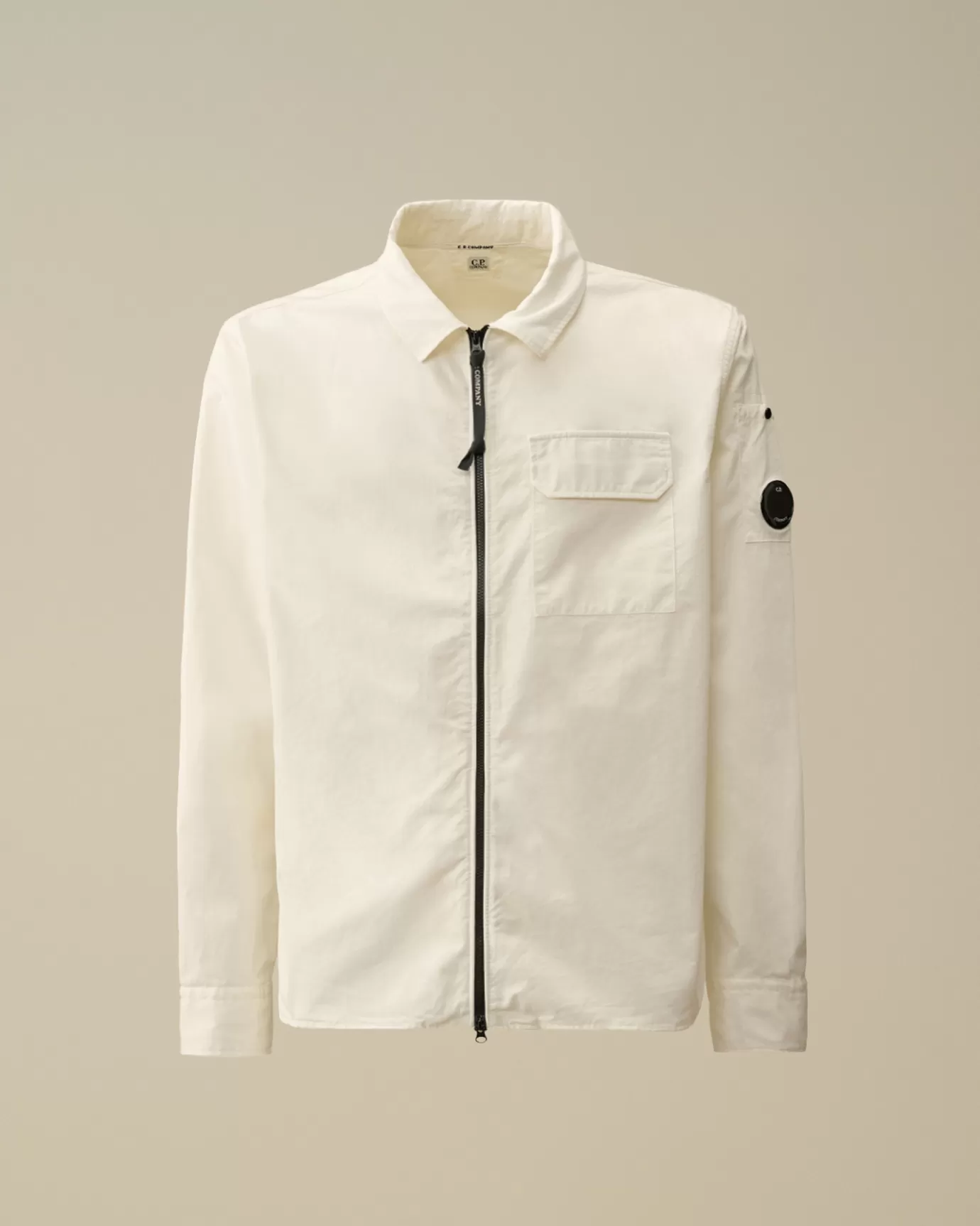 Organic Gabardine Zipped Overshirt<C.P. Company Best Sale