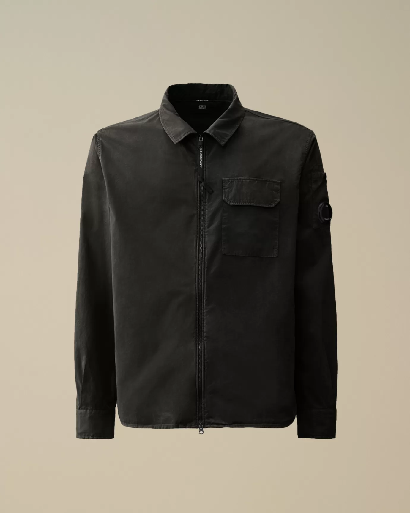 Organic Gabardine Zipped Overshirt<C.P. Company Store